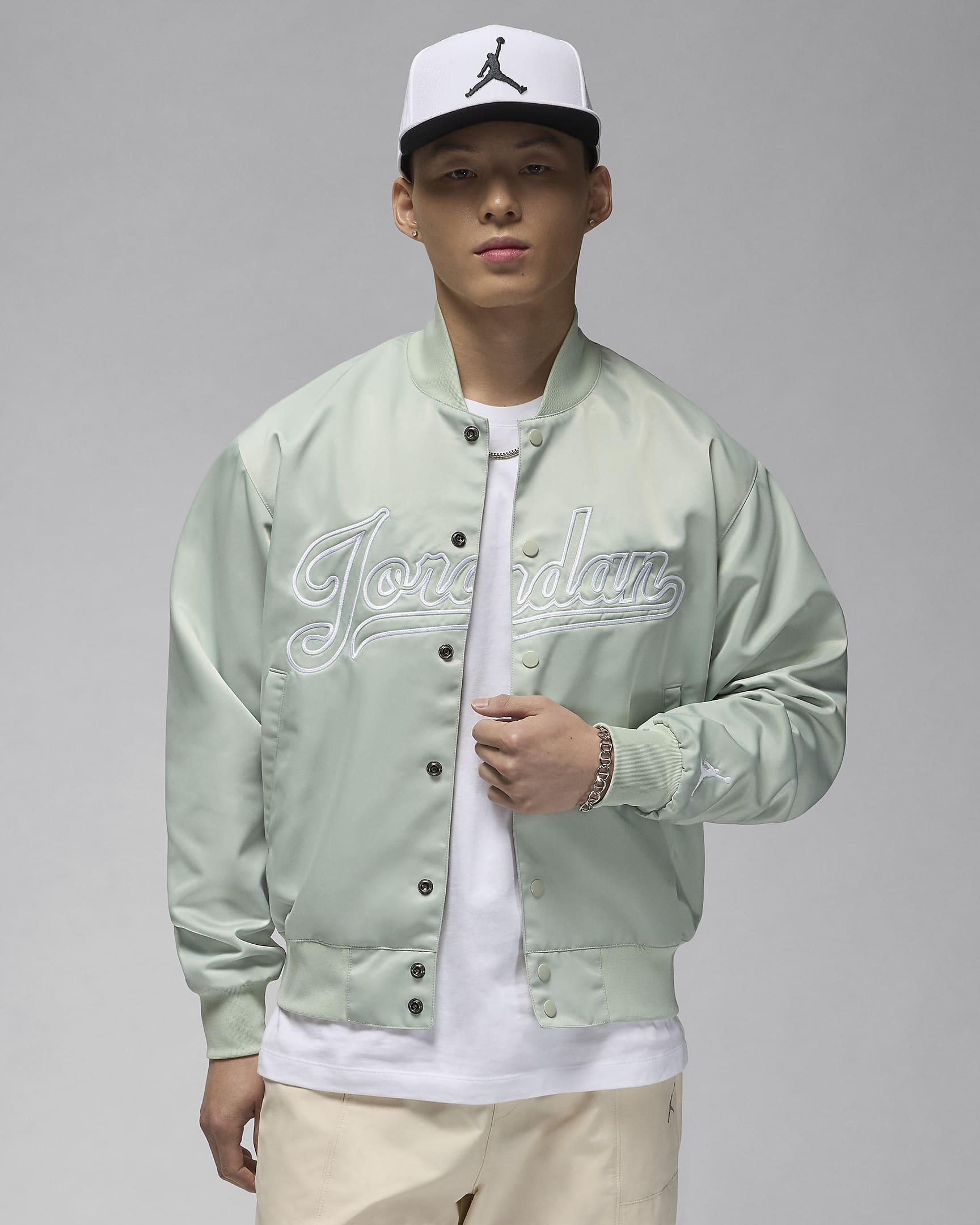 Jordan Flight MVP Men's Jacket - Seafoam/Black/White