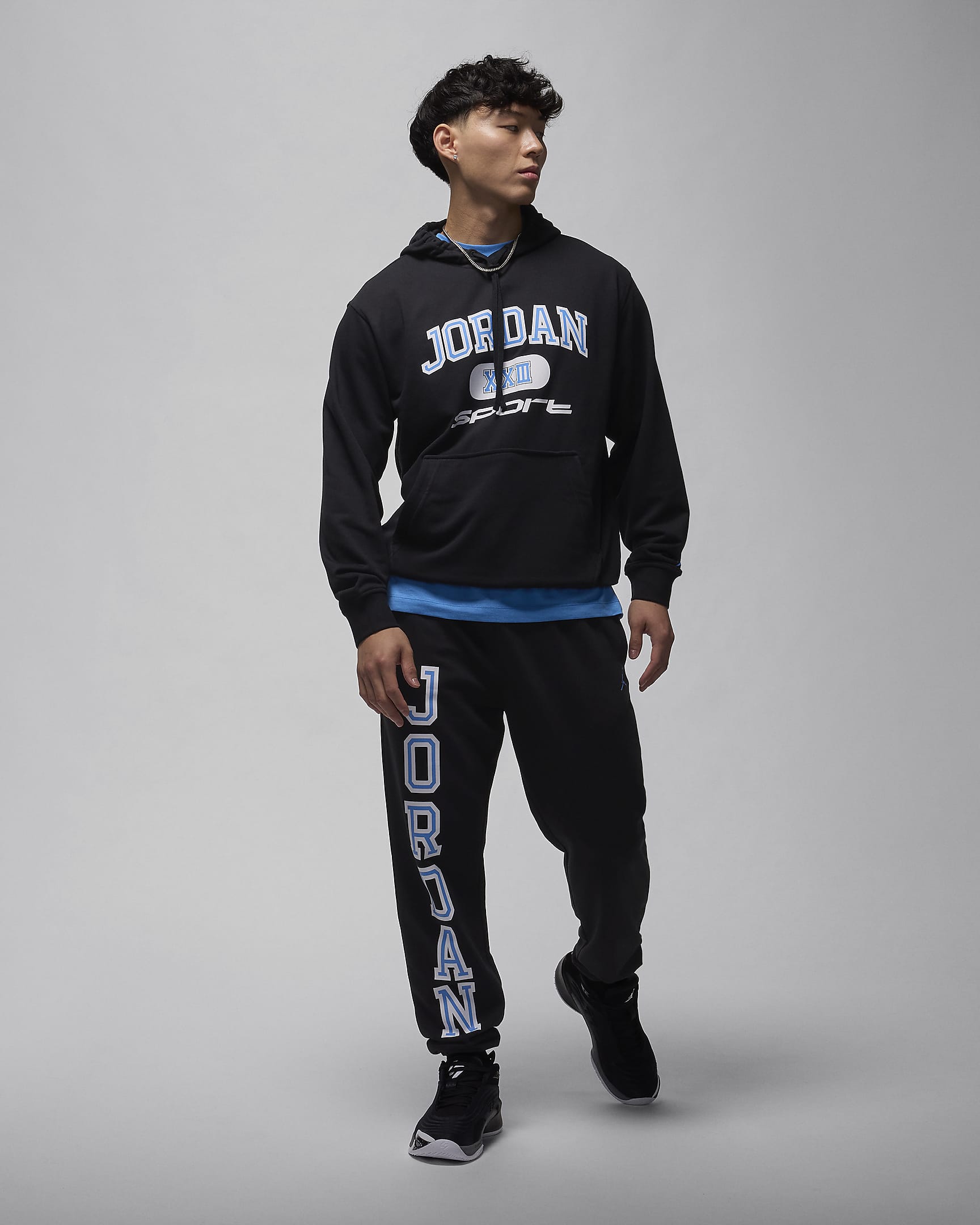 Jordan Sport Crossover Men's Dri-FIT Pullover Hoodie - Black/Legend Blue