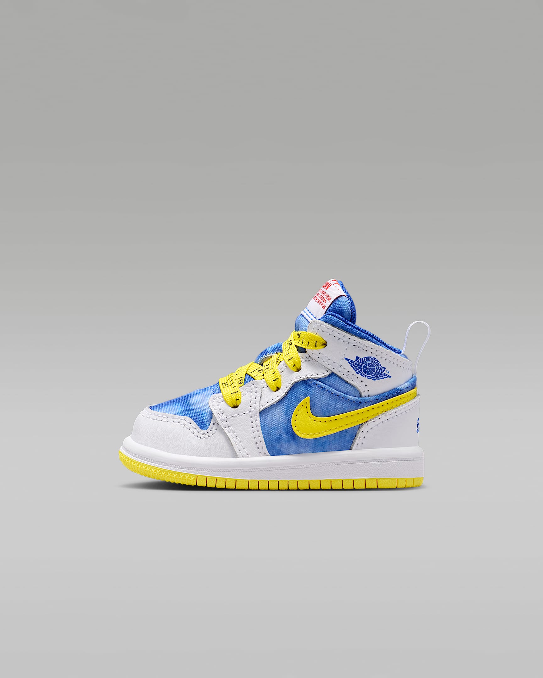Jordan 1 Mid Sneaker School Baby/Toddler Shoes - White/Opti Yellow/Royal Tint/Racer Blue