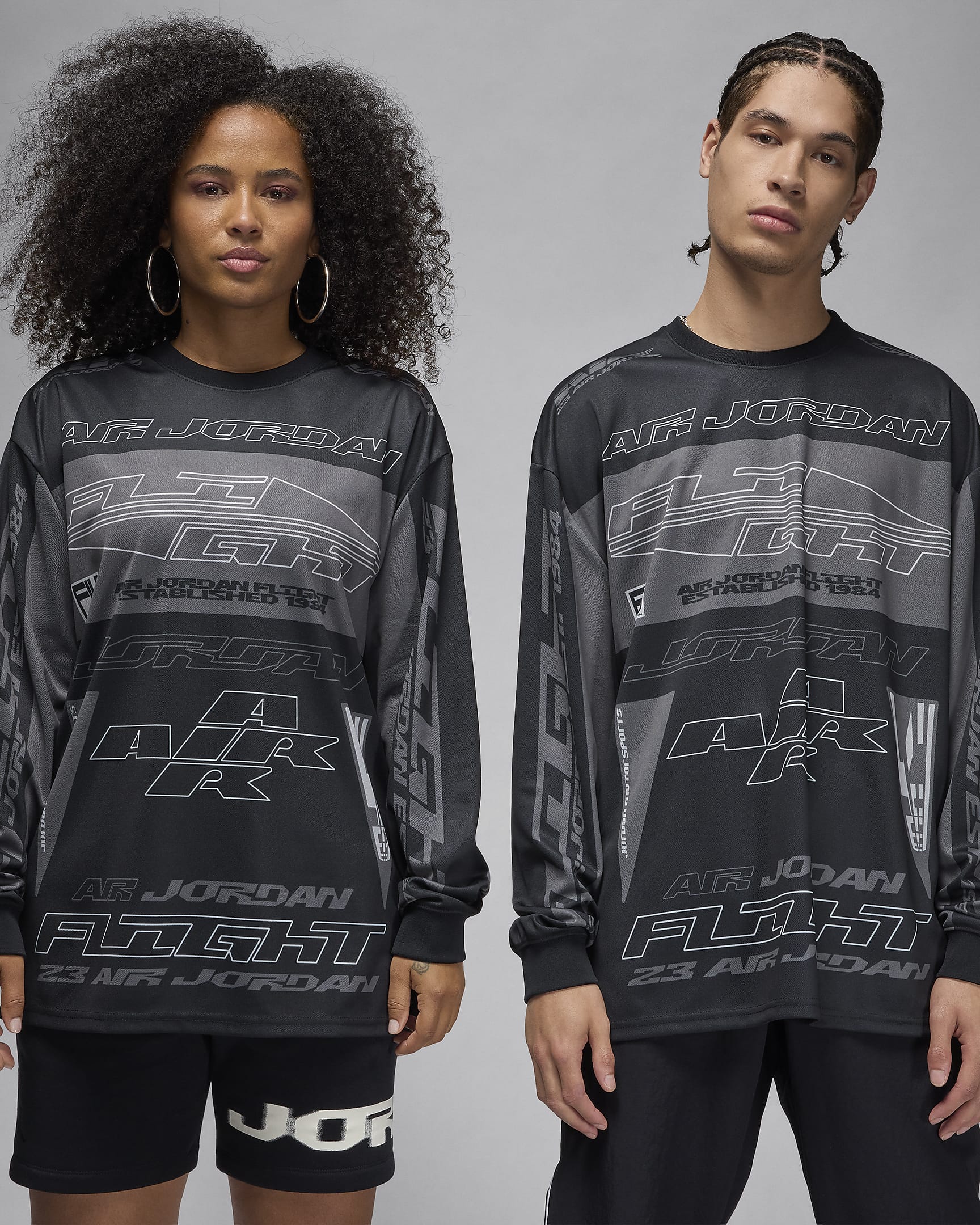 Jordan MVP Men's Printed Long-Sleeve Top - Black/Mineral Slate/Black