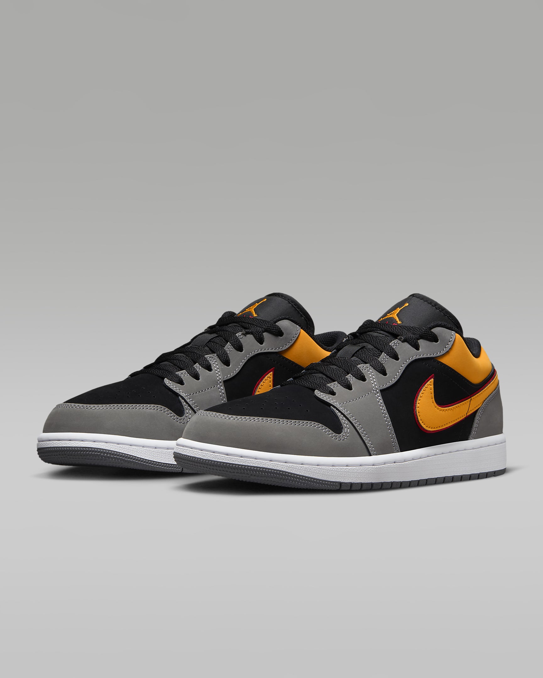 Air Jordan 1 Low SE Men's Shoes - Black/Light Graphite/Cardinal Red/Vivid Orange