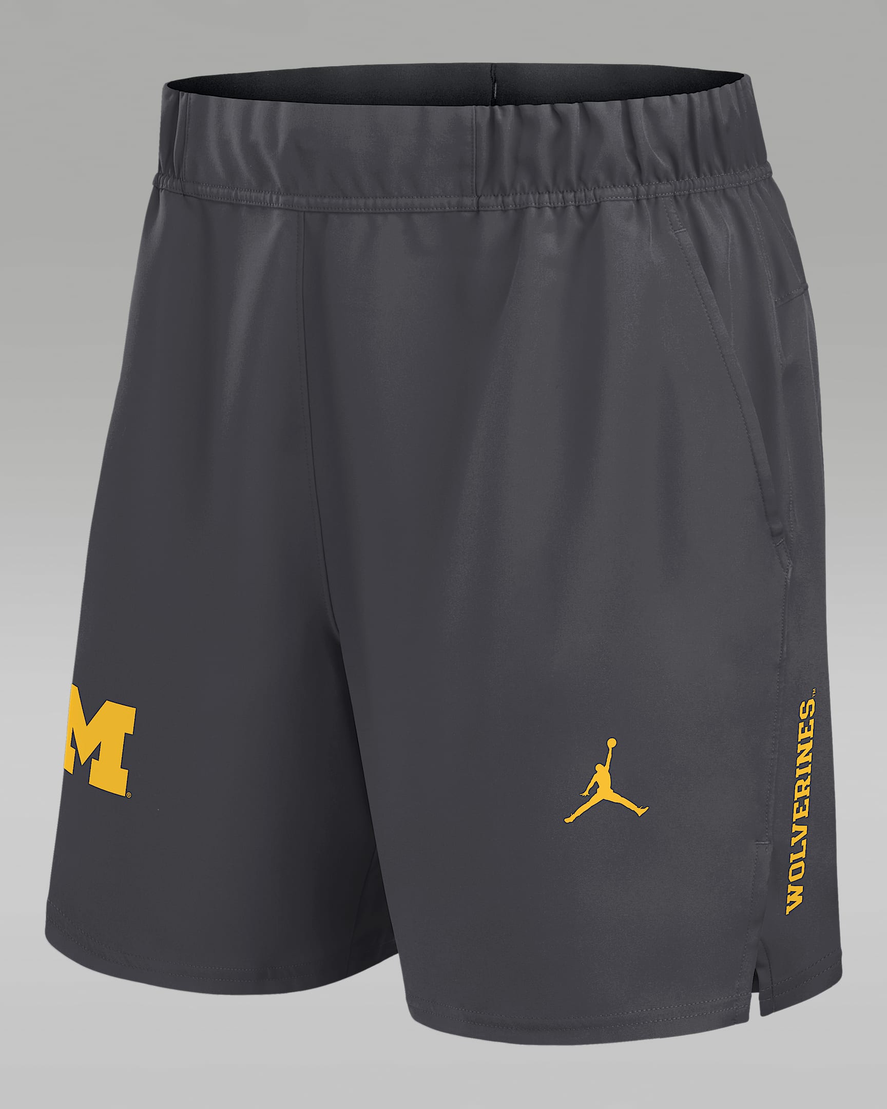 Michigan Primetime Victory Primary Logo Men’s Jordan Brand Dri-FIT College Shorts - Grey