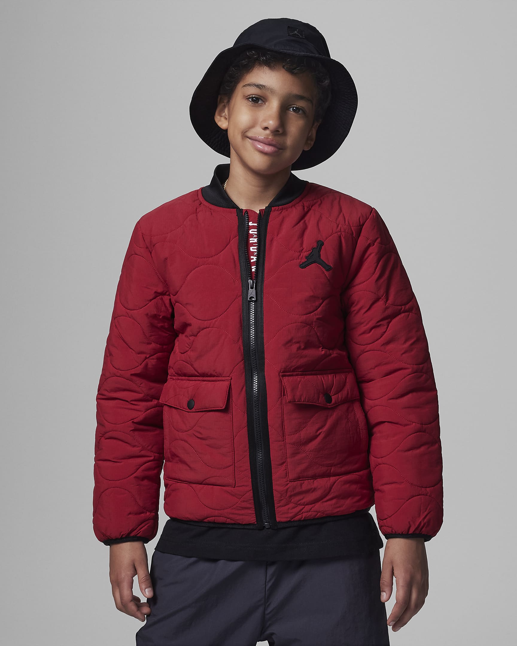 Jordan Quilted Liner Jacket Big Kids Jacket - Gym Red