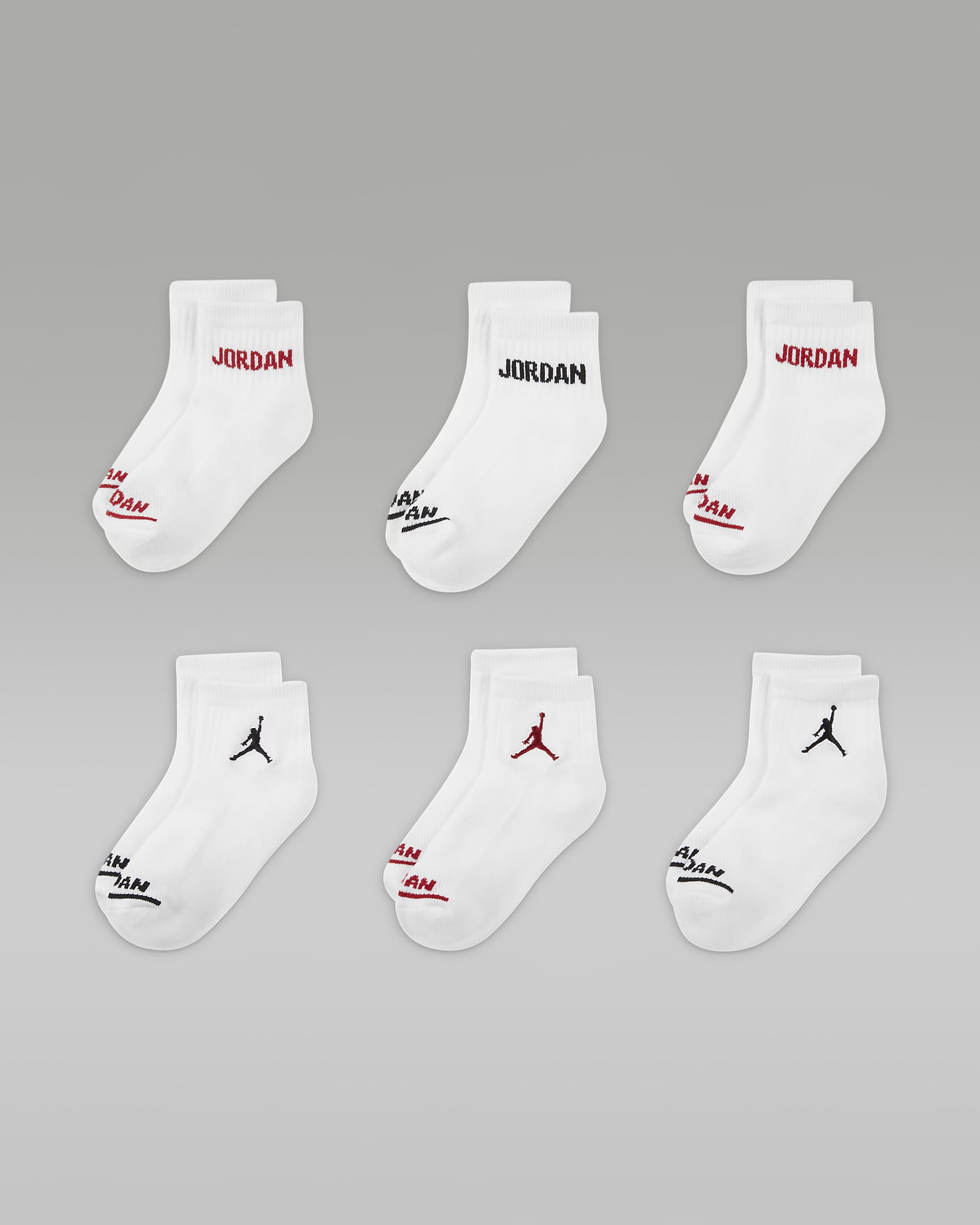 Jordan Younger Kids' Ankle Socks (6 Pairs) - White