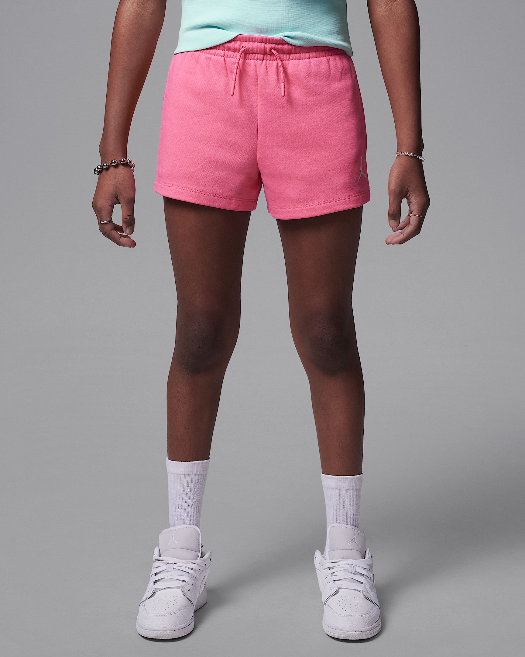 Calções em tecido moletão Jordan Brooklyn Essentials Júnior - Rosa Hyper