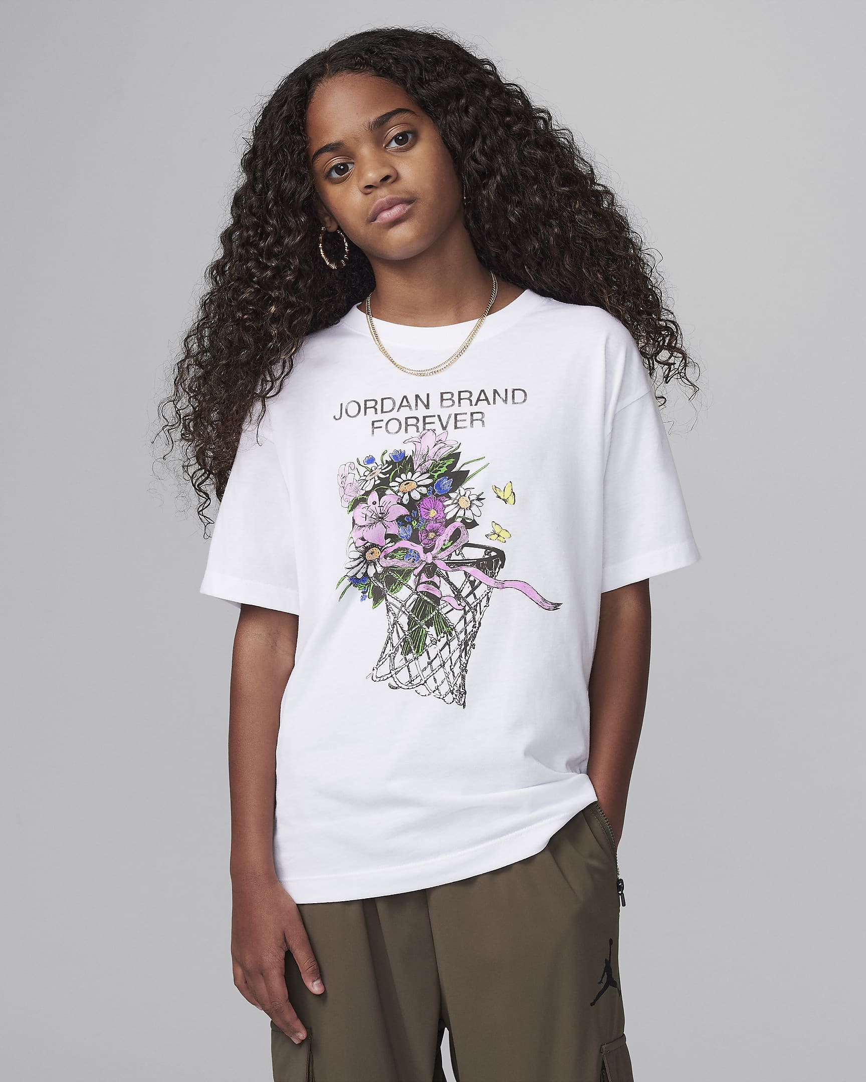 Playera Forever marca Jordan para niños talla grande Jordan - Blanco