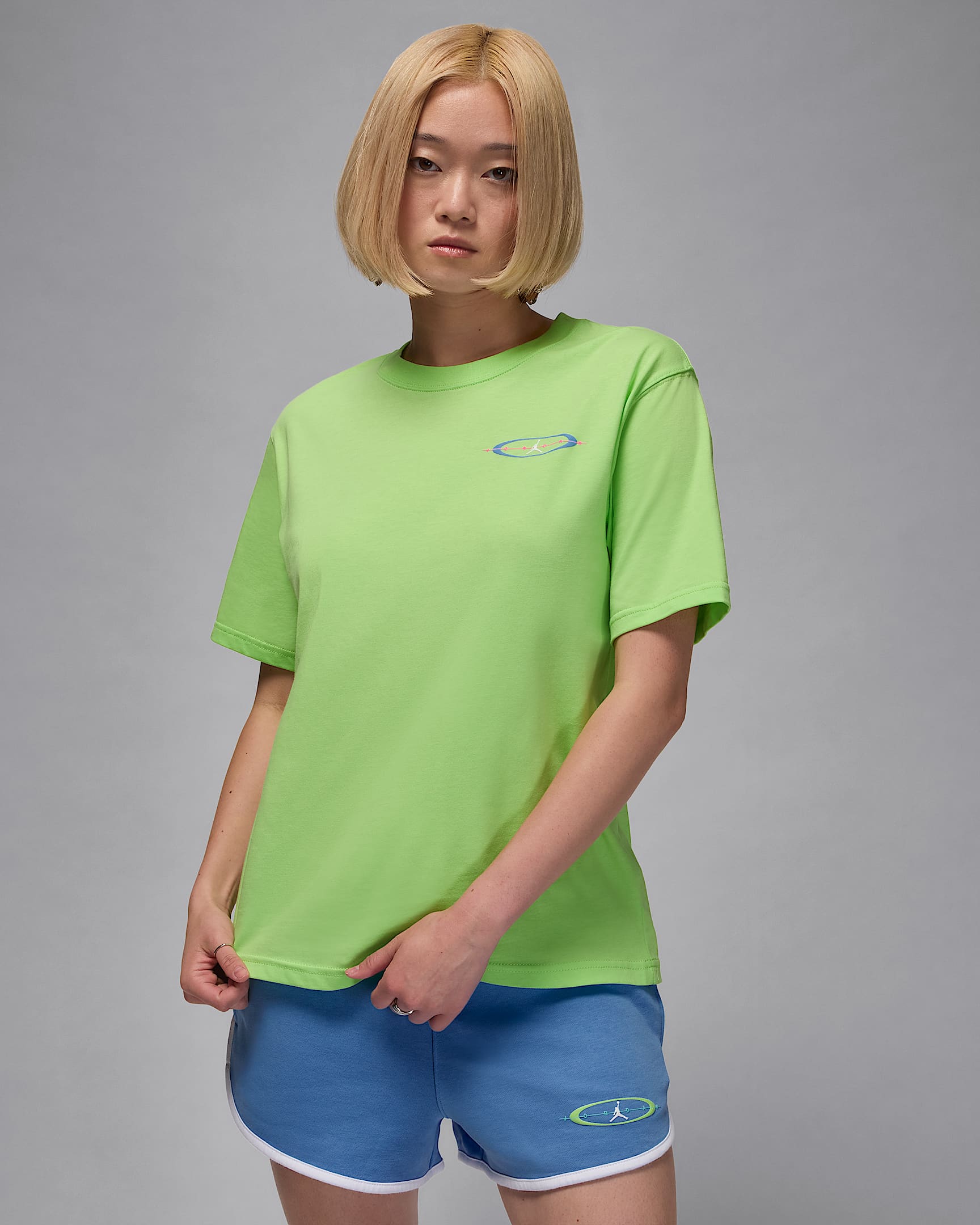 Jordan Brooklyn Women's Graphic T-Shirt - Key Lime/University Blue/White
