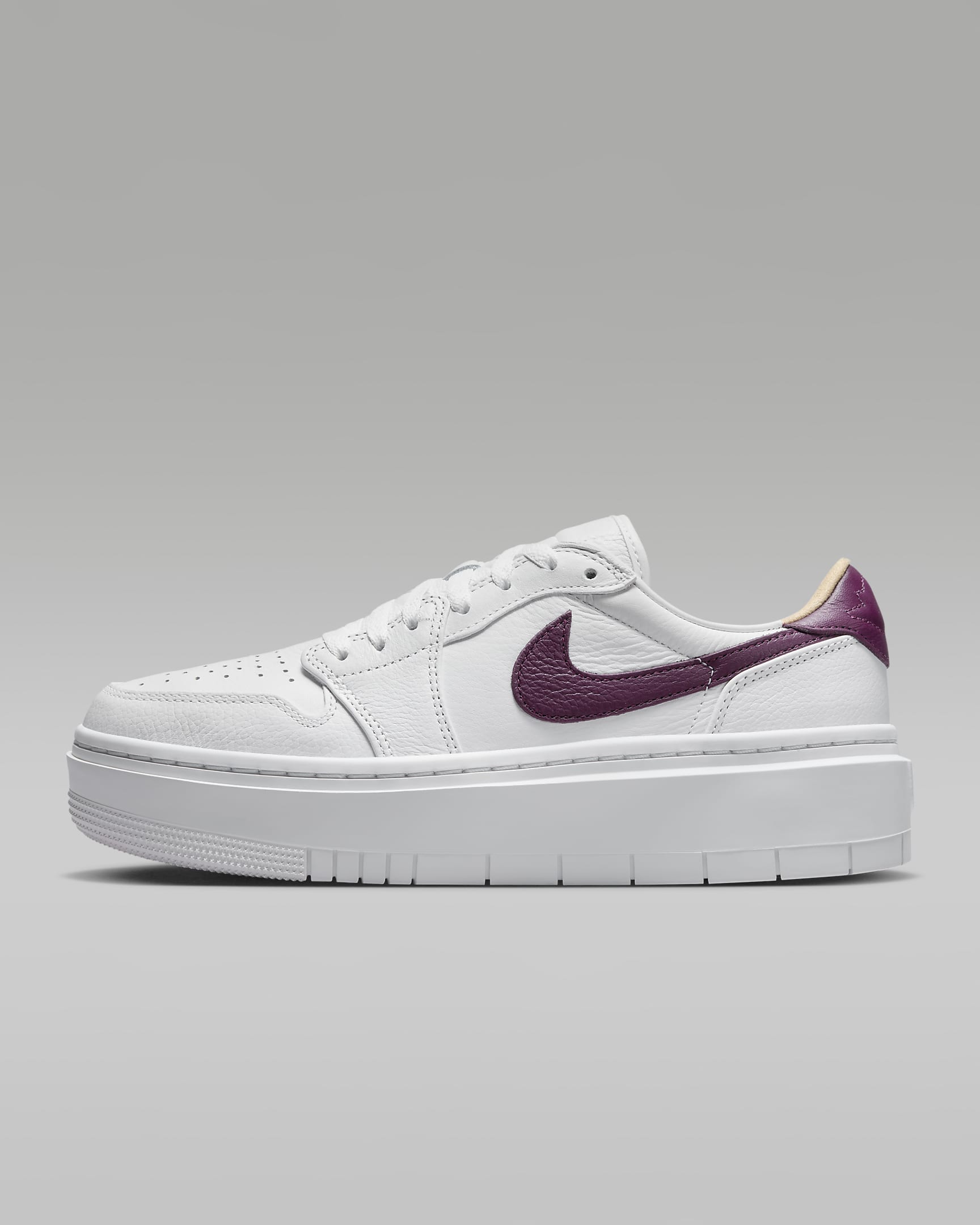 Air Jordan 1 Elevate Low Shoes - White/White/White Onyx/Bordeaux