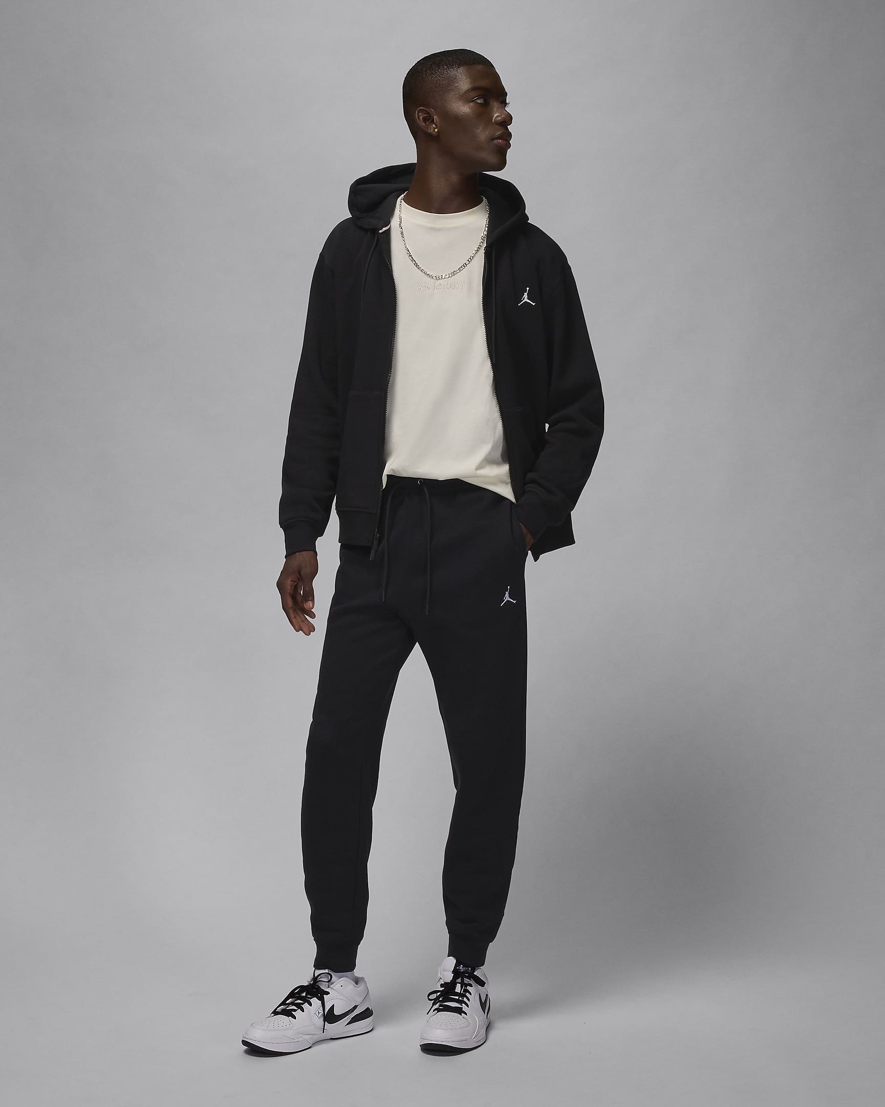 Jordan Brooklyn Fleece Men's Trousers - Black/White