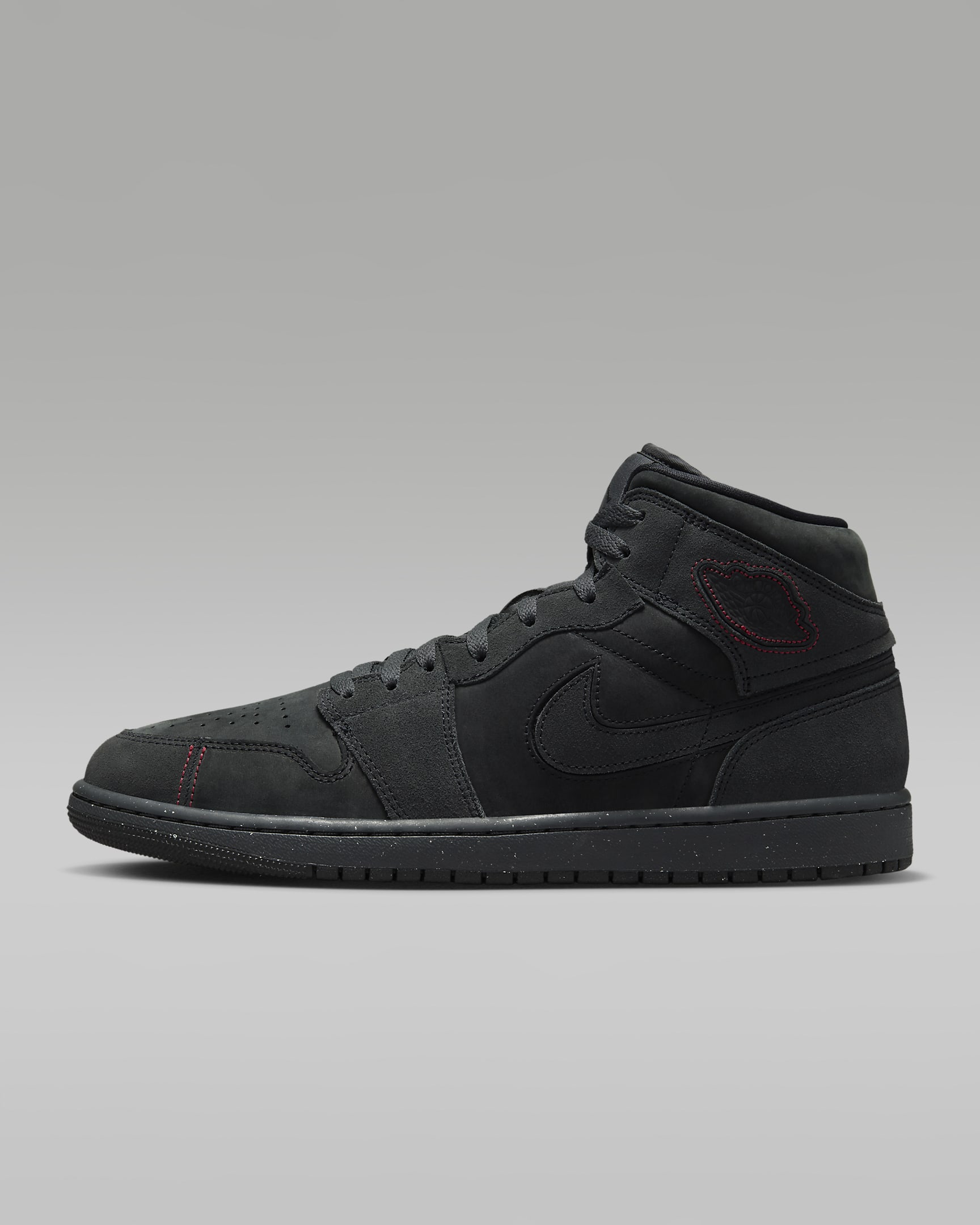 Air Jordan 1 Mid SE Craft Men's Shoes - Dark Smoke Grey/Varsity Red/Black