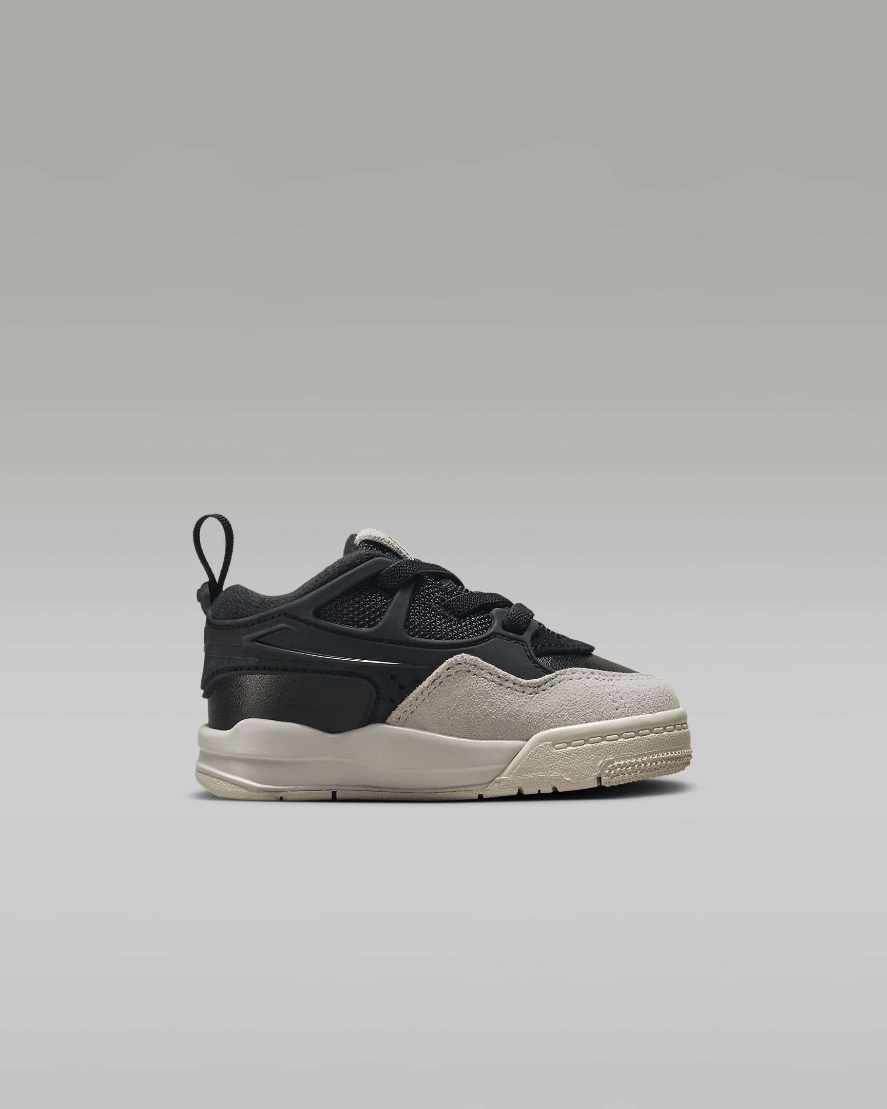 Tenis para bebé e infantil Jordan 4 RM - Negro/Gris oscuro/Hueso claro