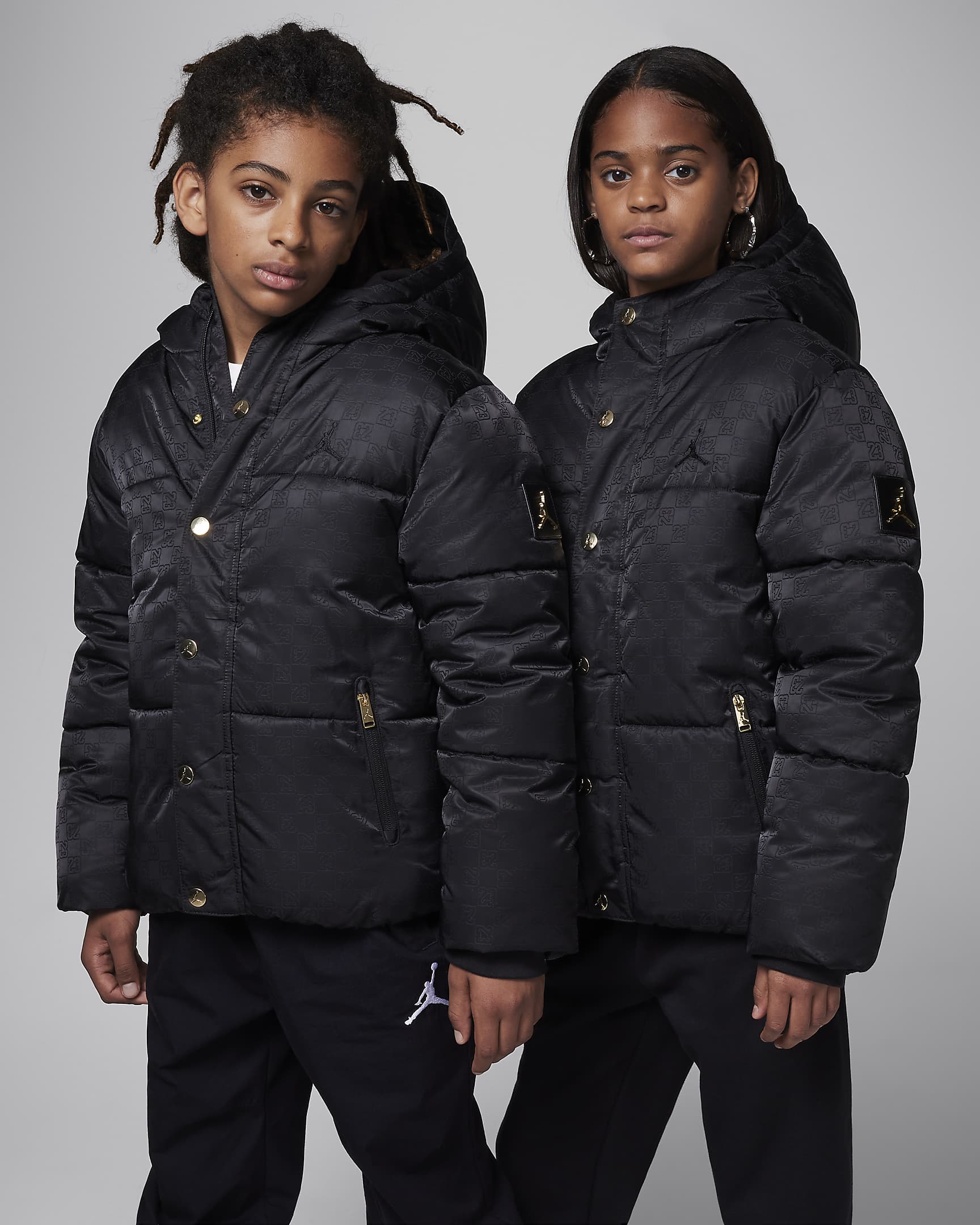 Jordan Older Kids' 23 Jacquard Filled Jacket - Black