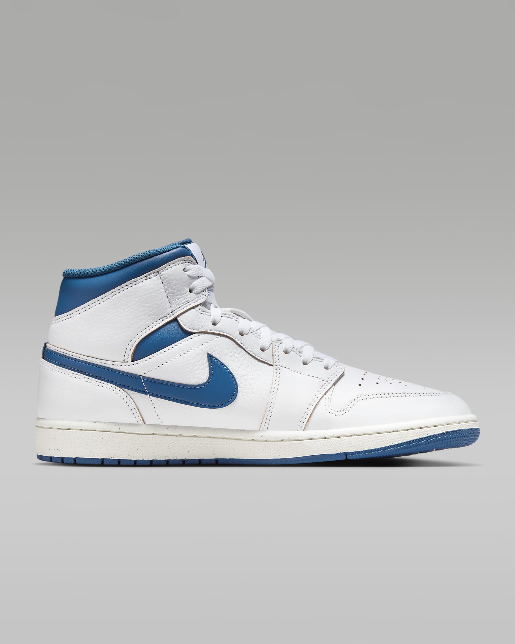 Air Jordan 1 Mid SE Men's Shoes - White/Sail/Industrial Blue