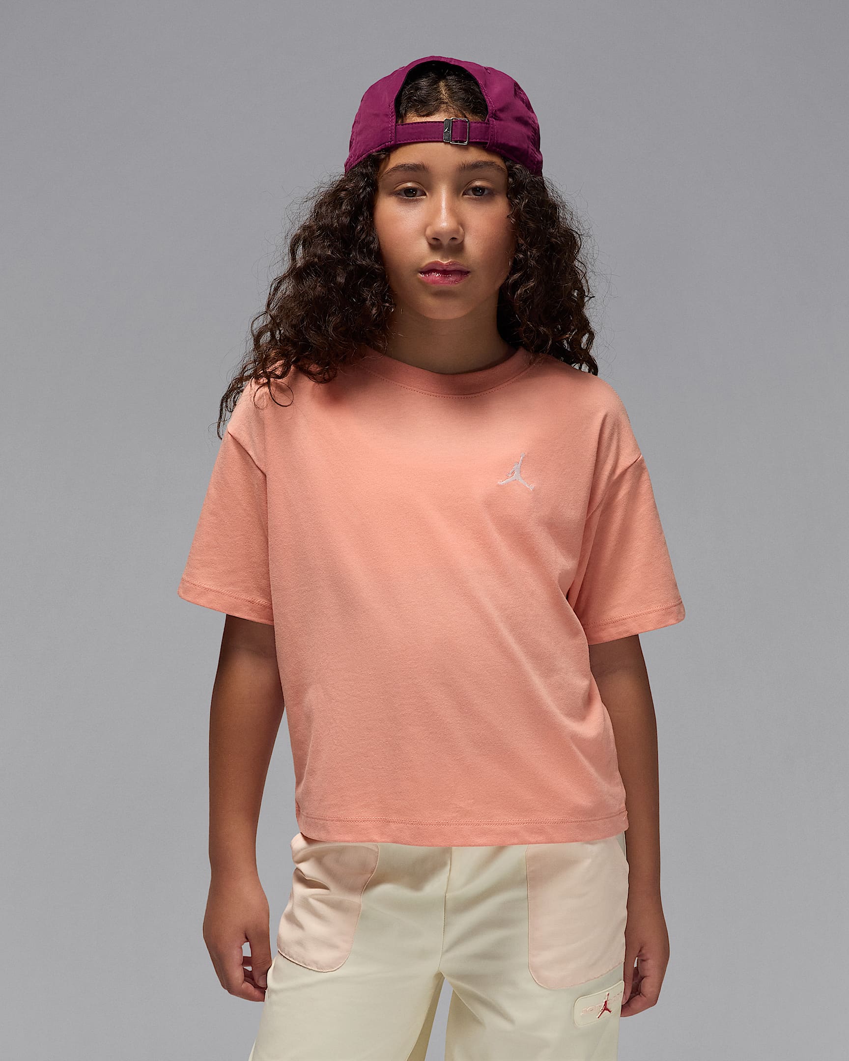 Jordan Brooklyn Essentials Big Kids' T-Shirt - Light Madder Root