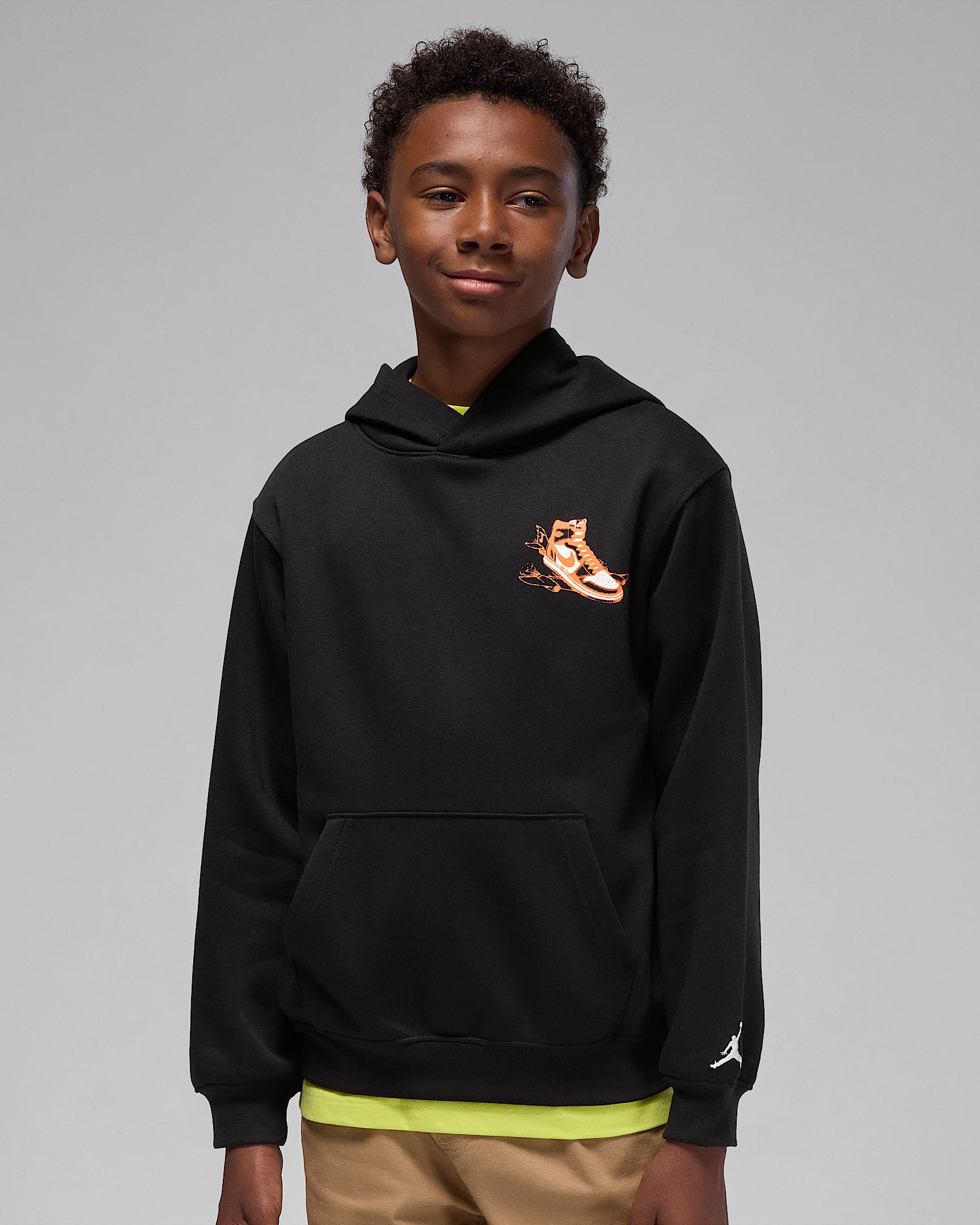 Jordan Big Kids' "Air Jordan Has Landed" Pullover Hoodie - Black