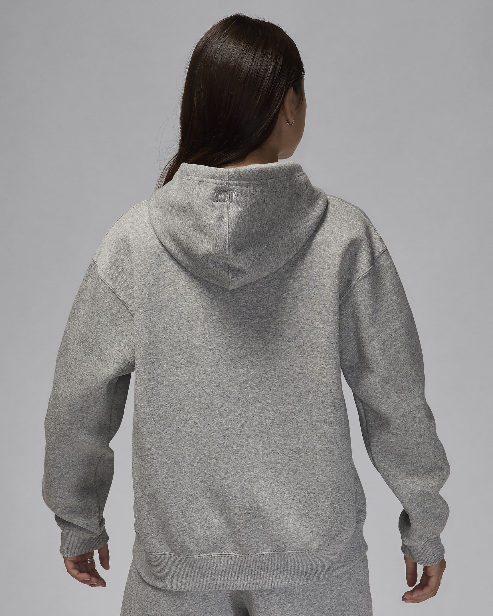 Jordan Brooklyn Fleece Women's Pullover Hoodie - Dark Grey Heather/Base Grey