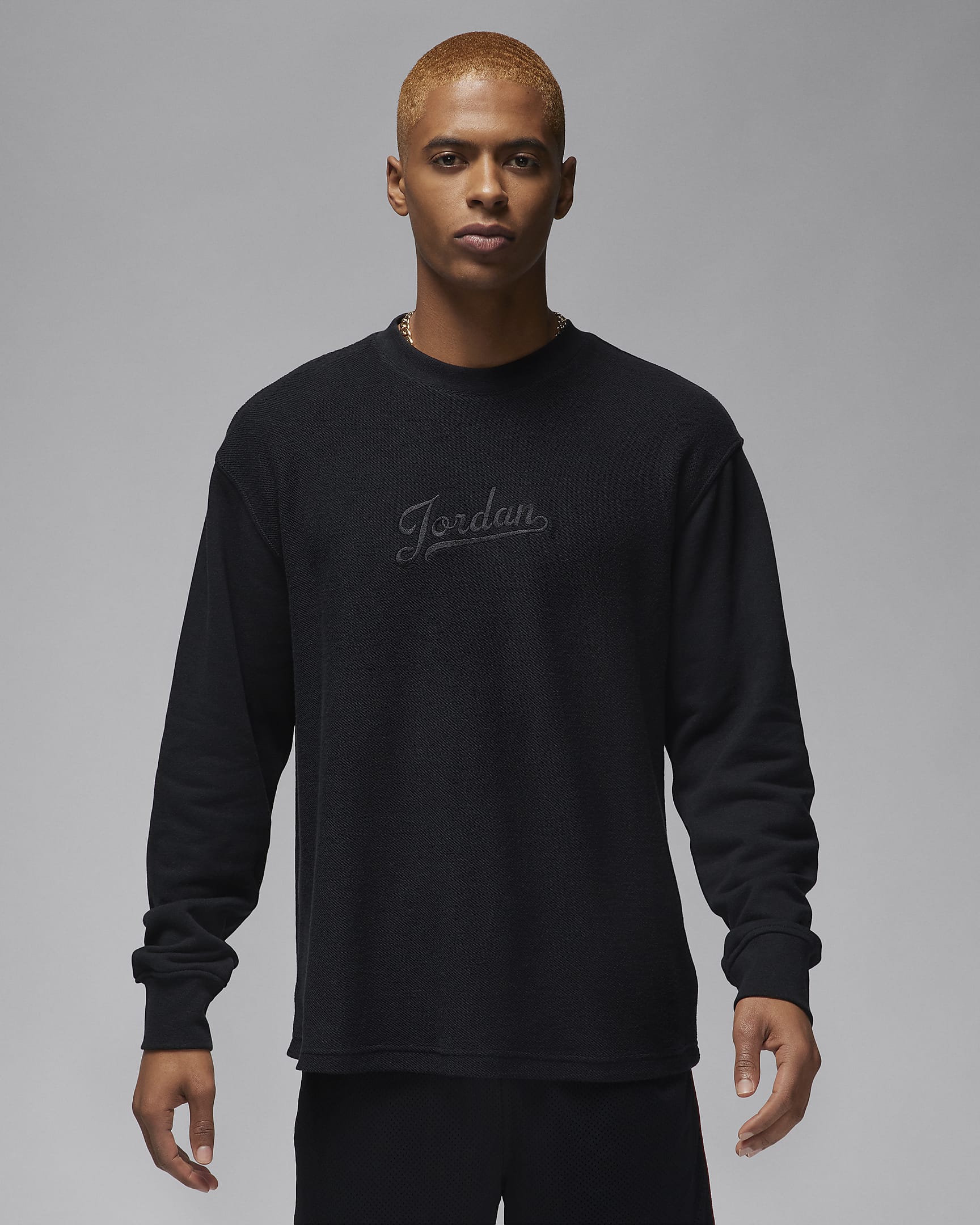 Jordan Flight MVP Men's Long-Sleeve Fleece Top - Black