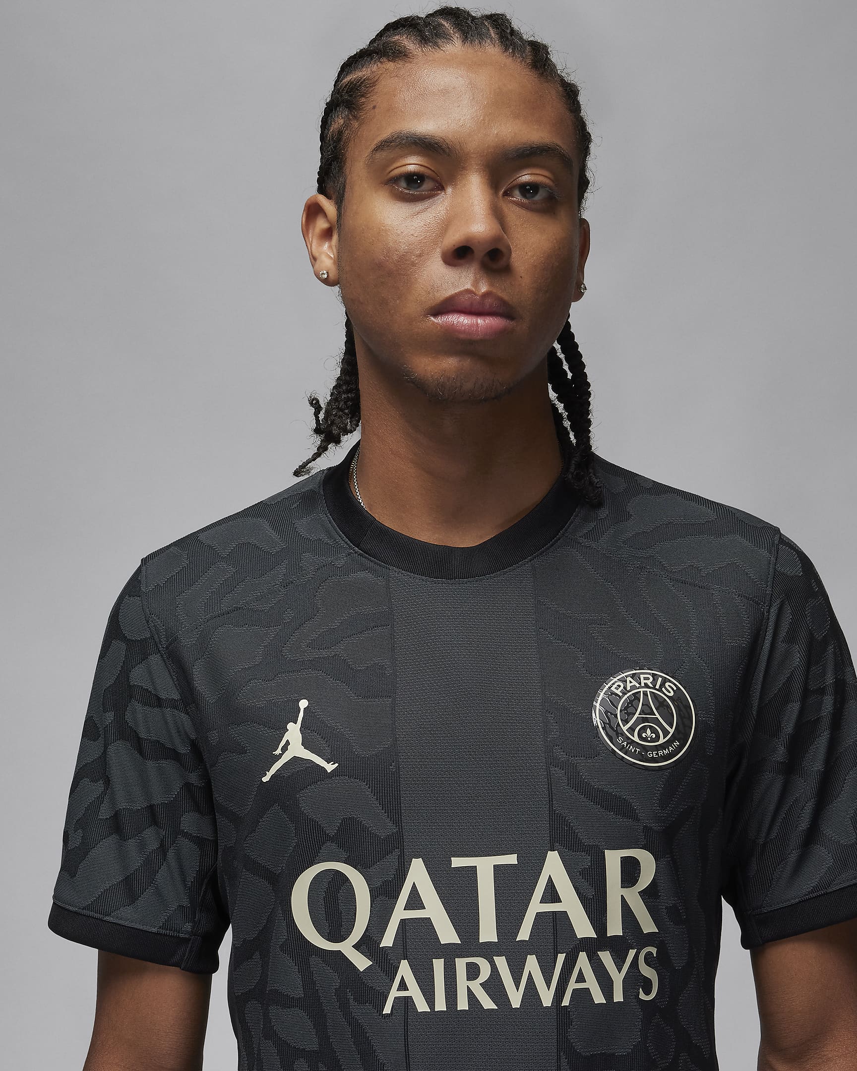 Męska koszulka piłkarska Jordan Dri-FIT ADV Paris Saint-Germain Match 2023/24 (wersja trzecia) - Anthracite/Czerń/Stone