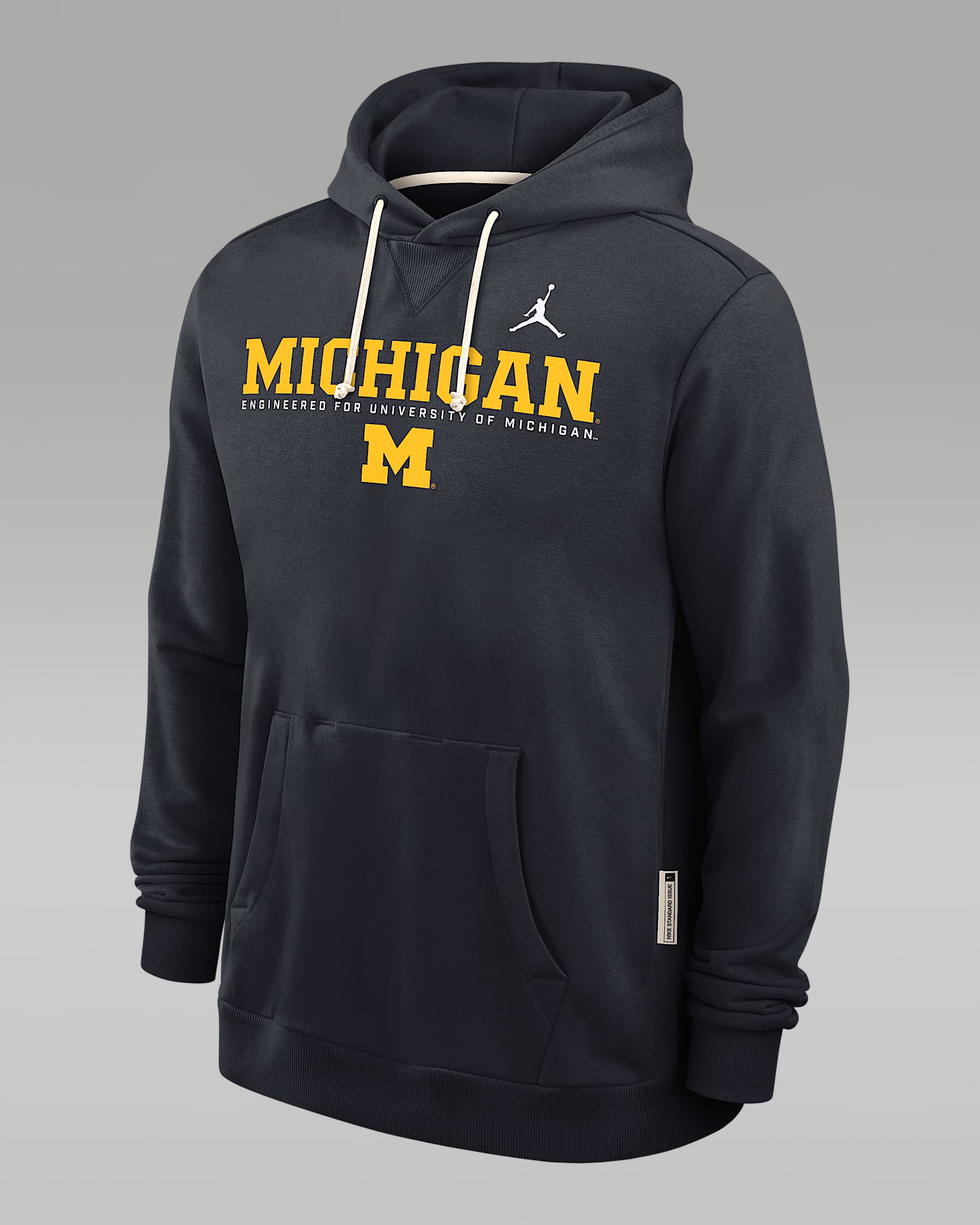 Michigan Sideline Men's Jordan Brand Dri-FIT College Pullover Hoodie - Navy