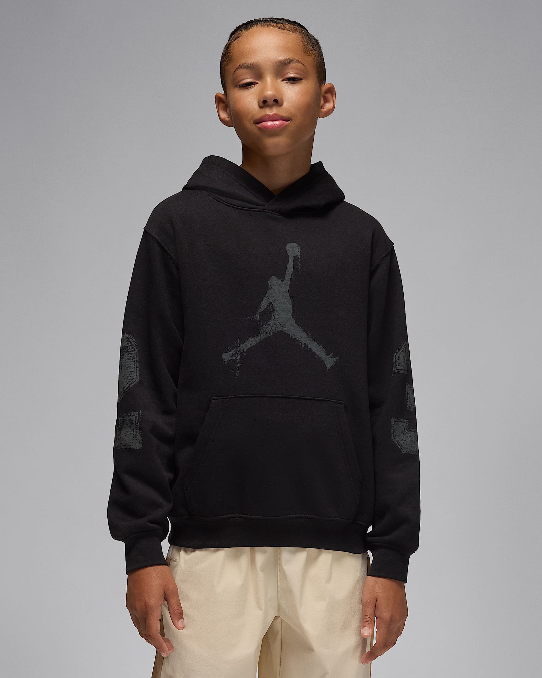 Jordan MVP Big Kids' Jumpman Fleece Pullover Hoodie - Black