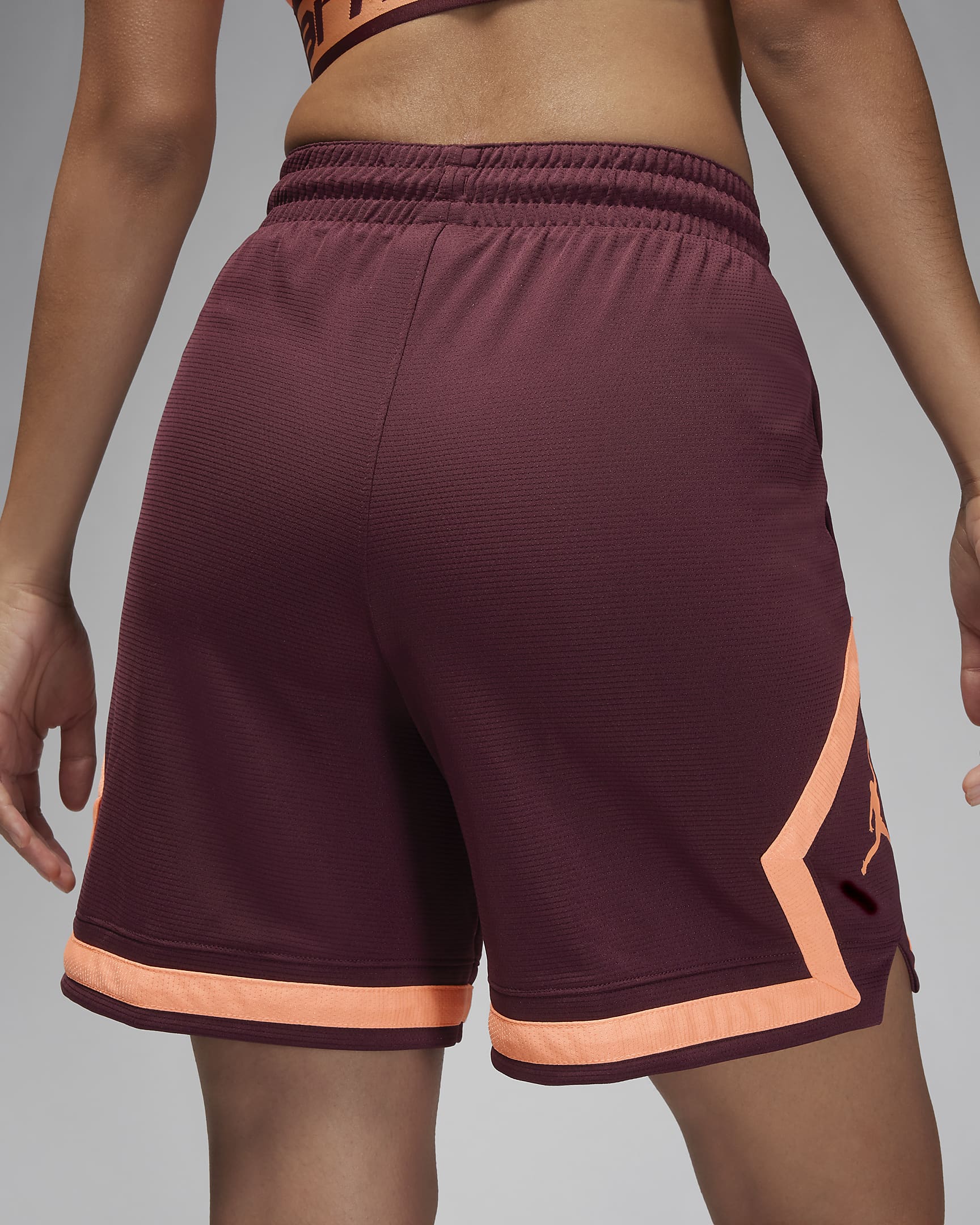 Short Diamond Jordan Sport pour femme - Night Maroon/Night Maroon/Orange Pulse/Orange Pulse