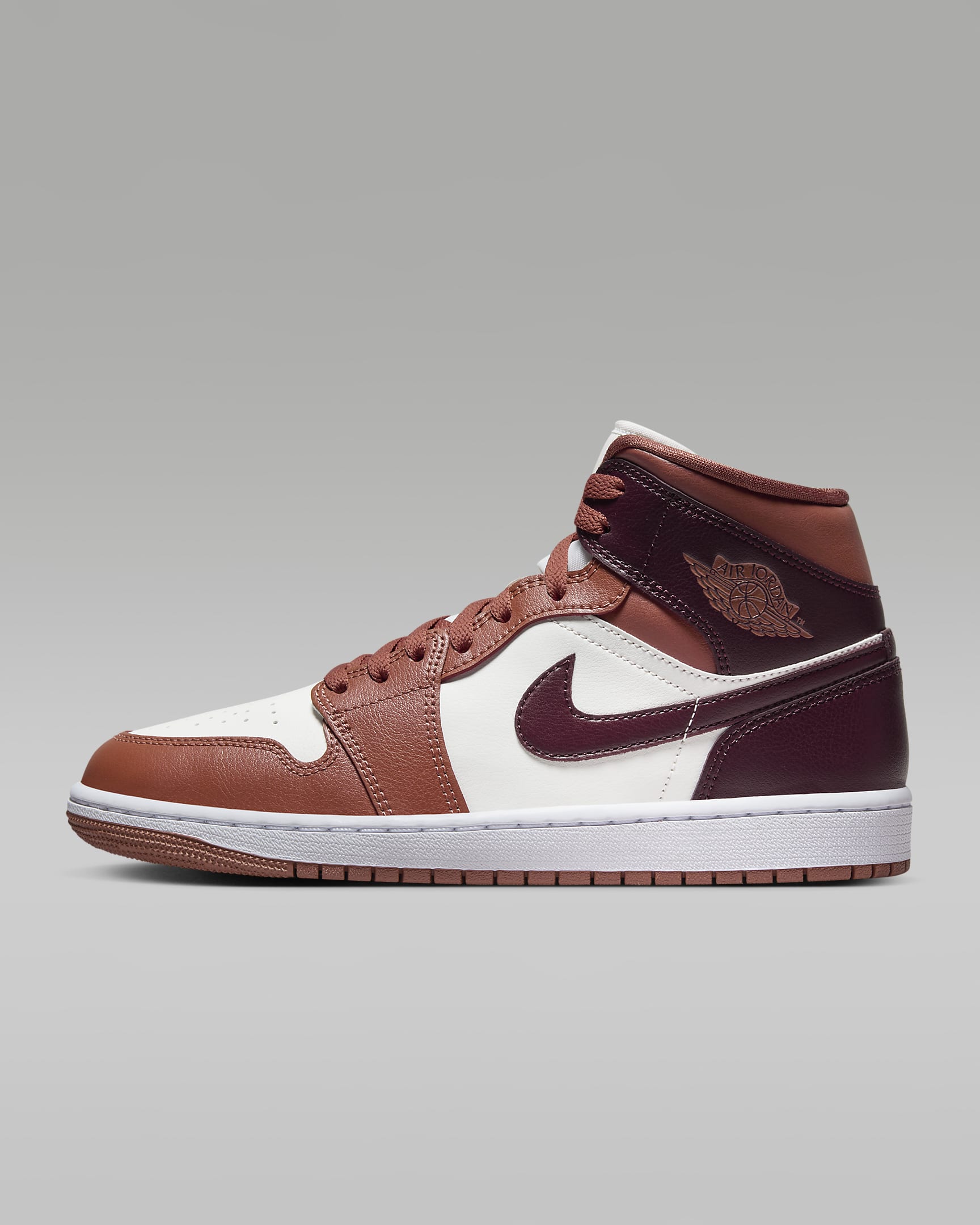 Air Jordan 1 Mid Women's Shoes - Dusty Peach/Sail/White/Night Maroon