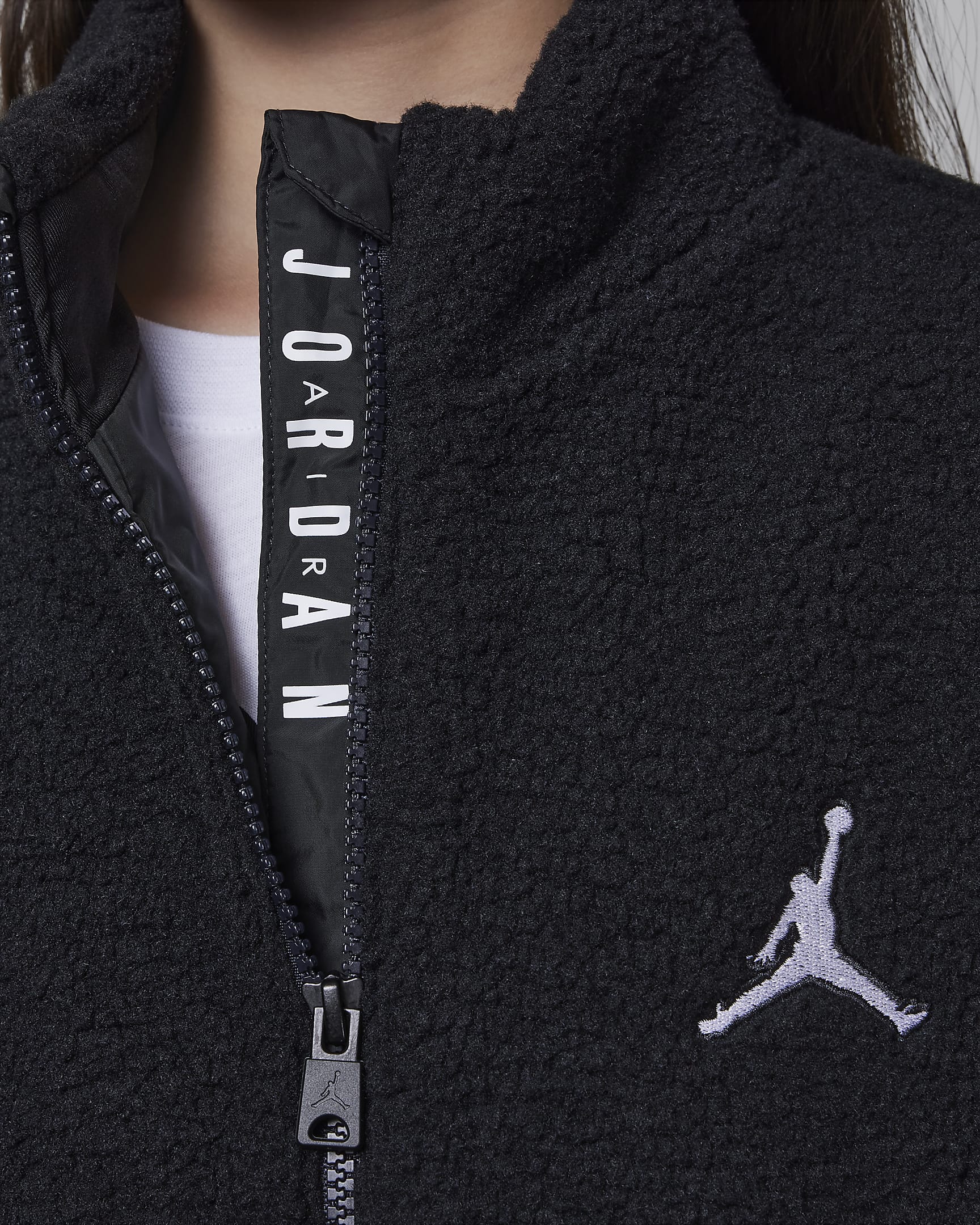 Jordan hochflorige Jumpman-Jacke (ältere Kinder) - Schwarz