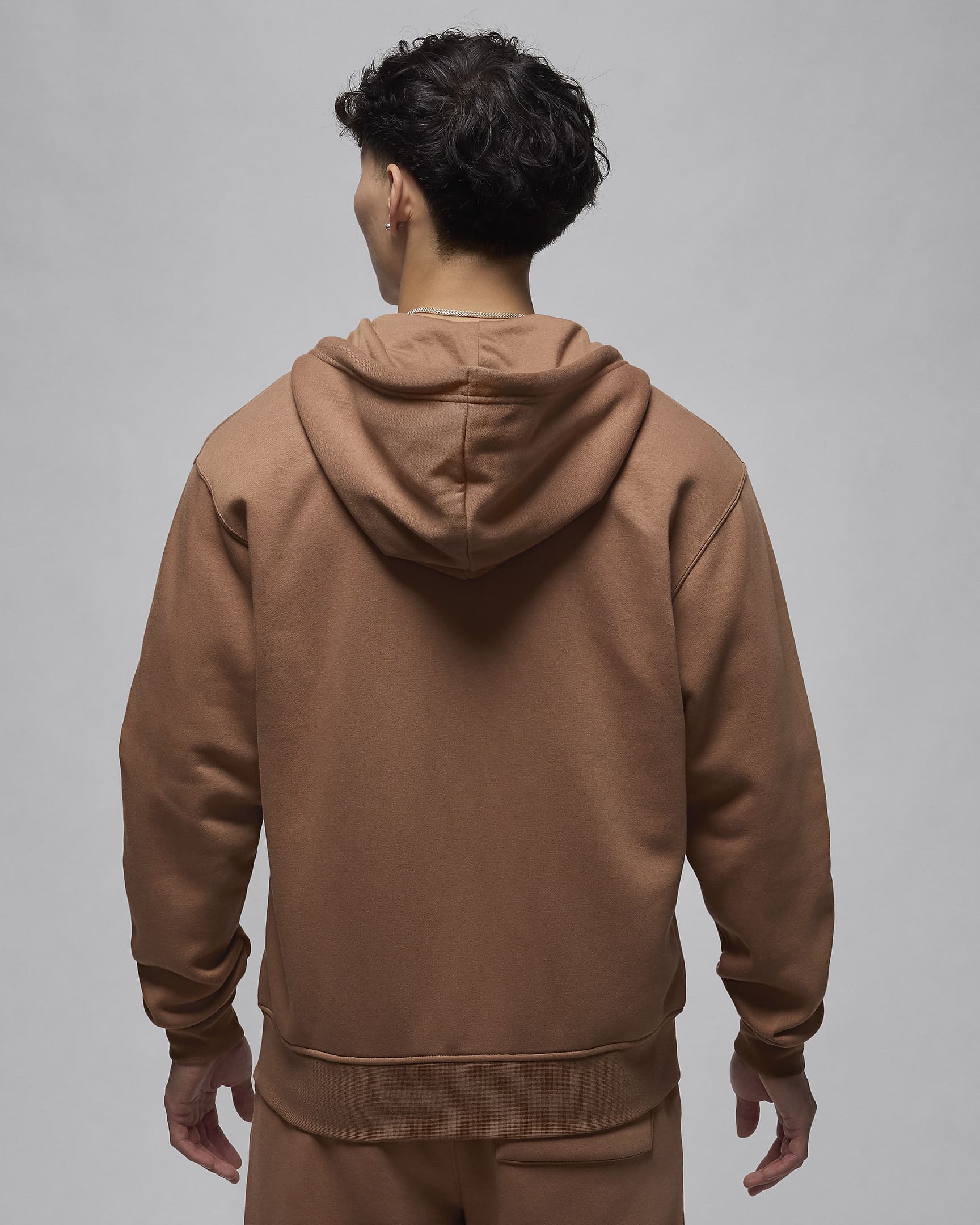 Sweat à capuche et zip Jordan Brooklyn Fleece pour homme - Archaeo Brown/Blanc