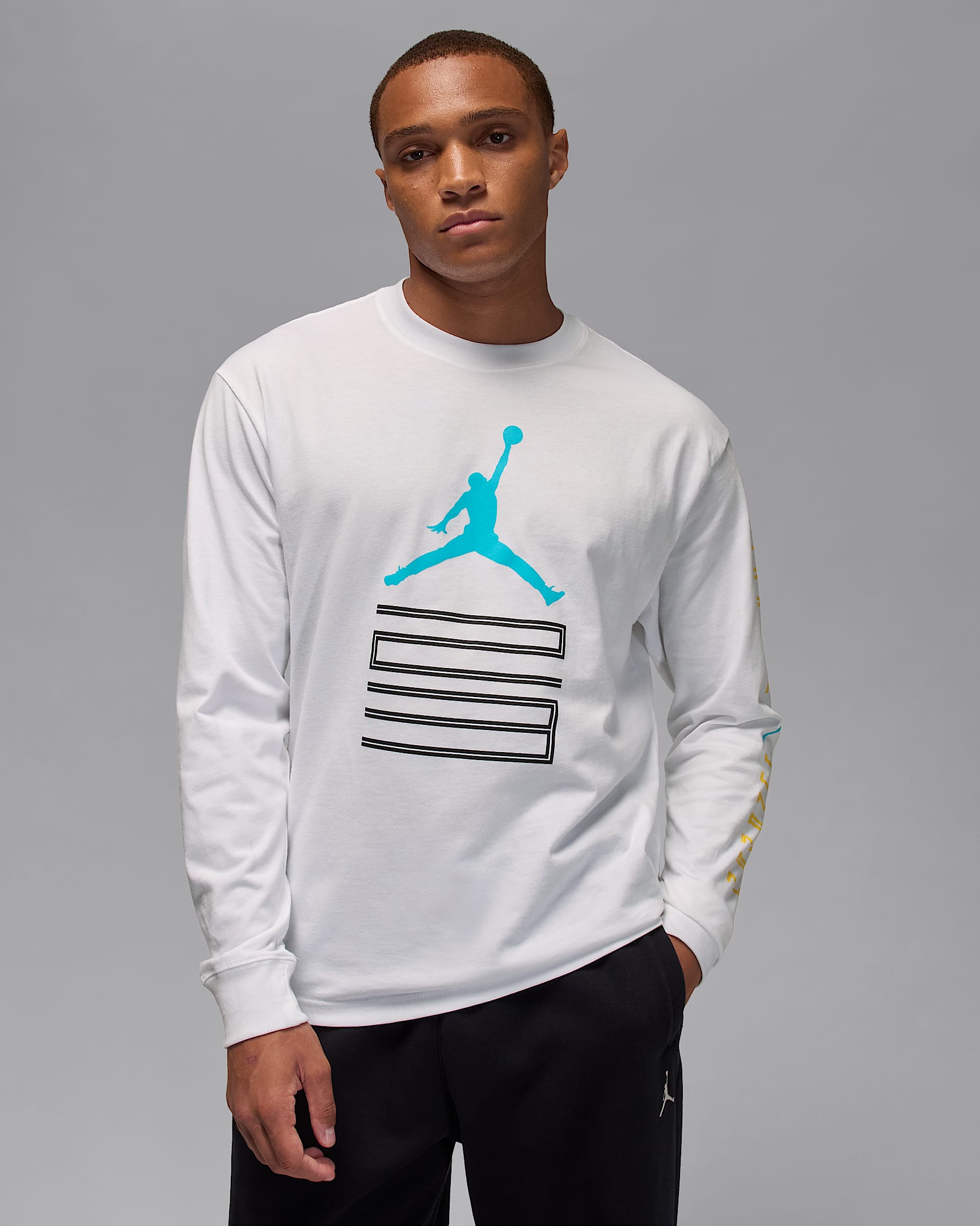 Jordan Brooklyn Men's AJ11 Graphic Long-Sleeve T-Shirt - White