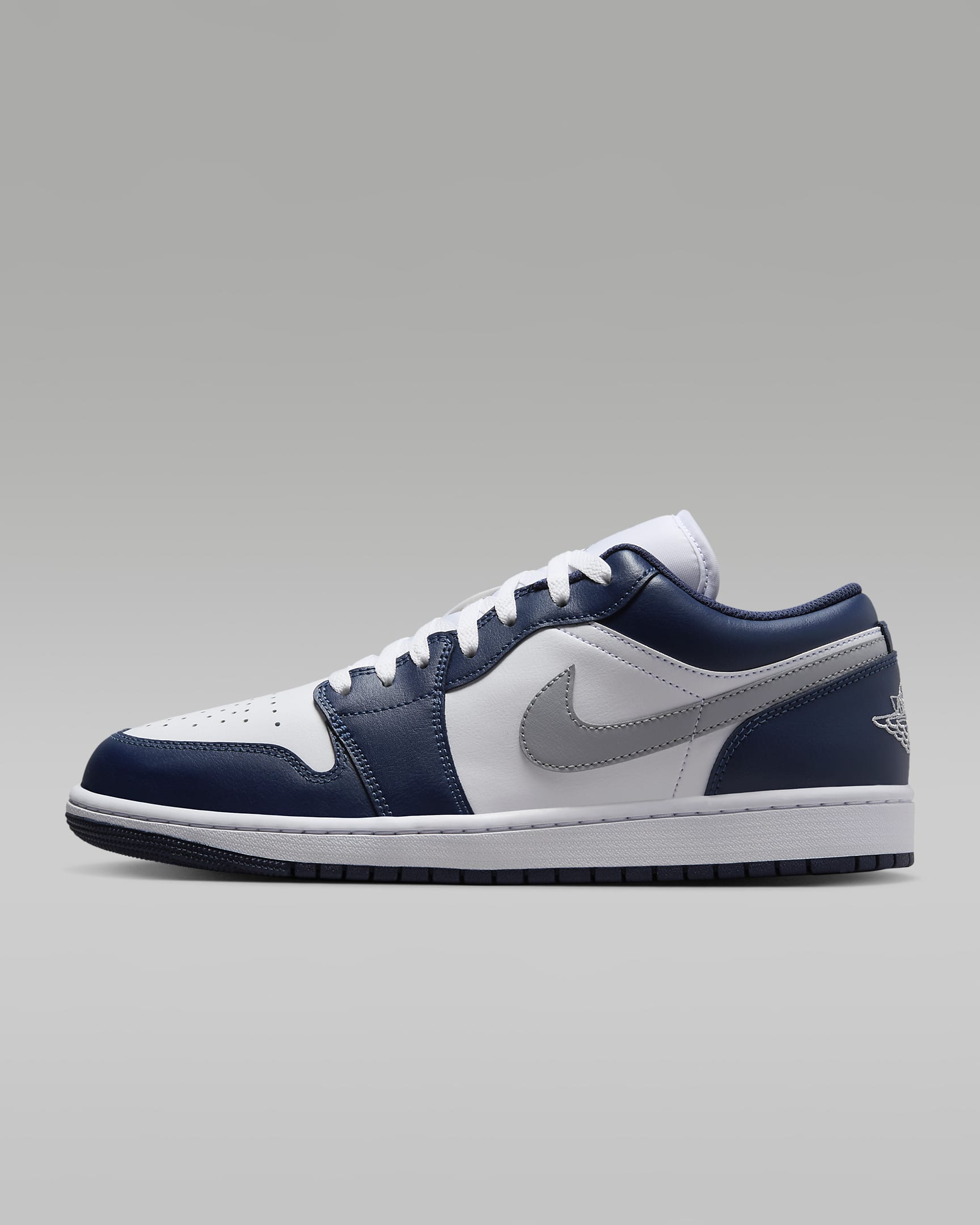 Ανδρικά παπούτσια Air Jordan 1 Low - Λευκό/Midnight Navy/Wolf Grey