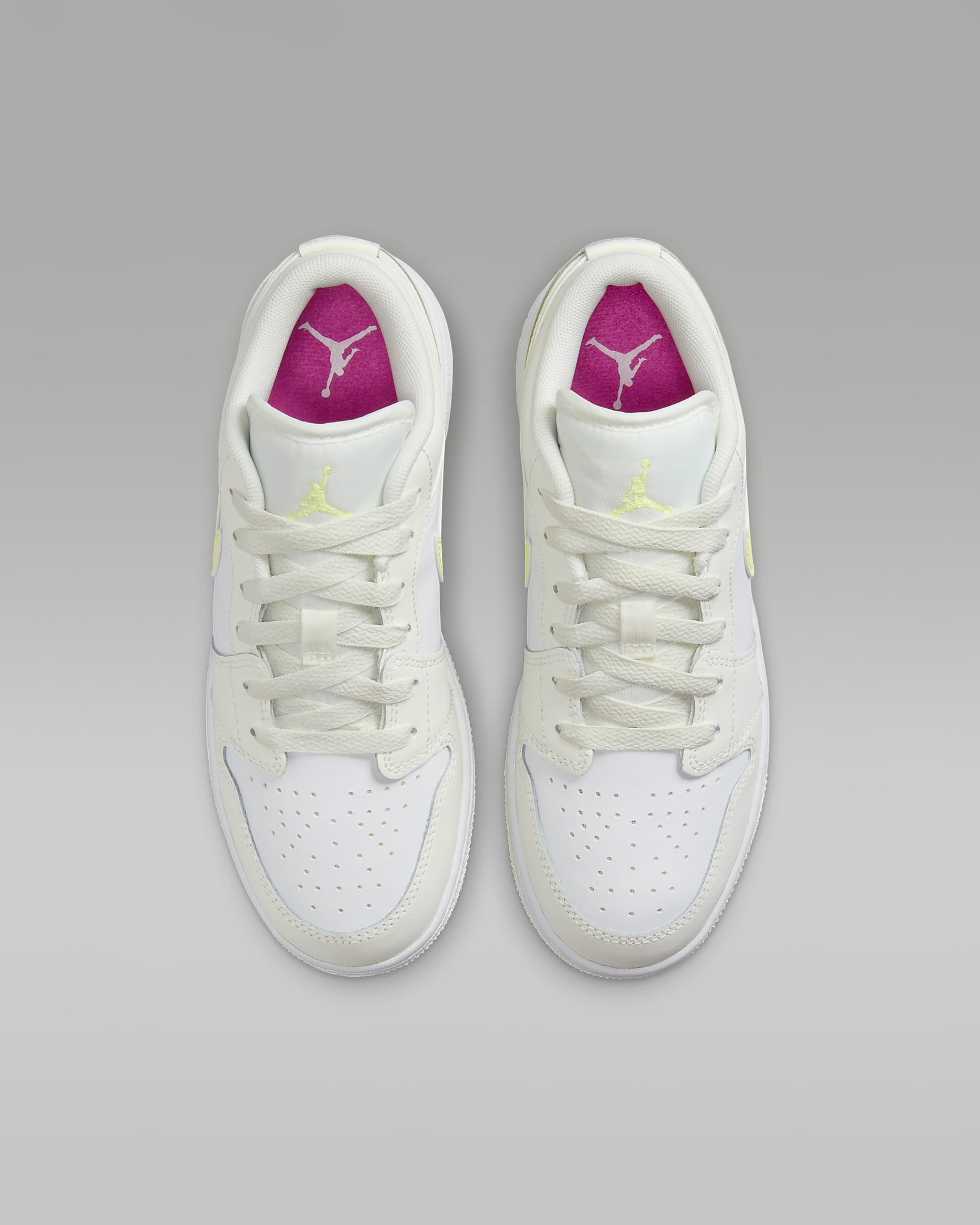 รองเท้าเด็กโต Air Jordan 1 Low - Sail/ขาว/Laser Fuchsia/Light Laser Orange