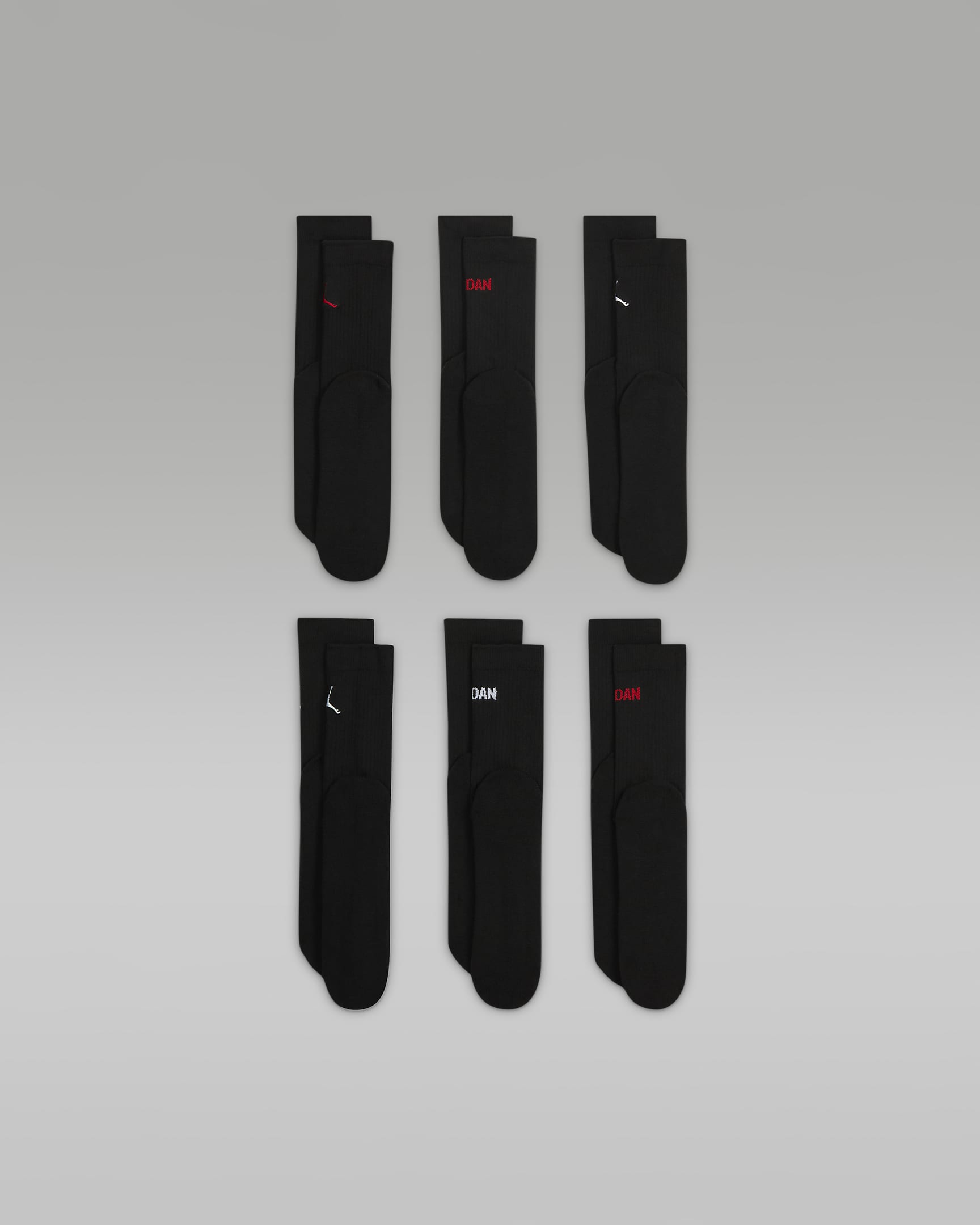 Jordan Legend Big Kids' Crew Socks (6 Pairs) - Black