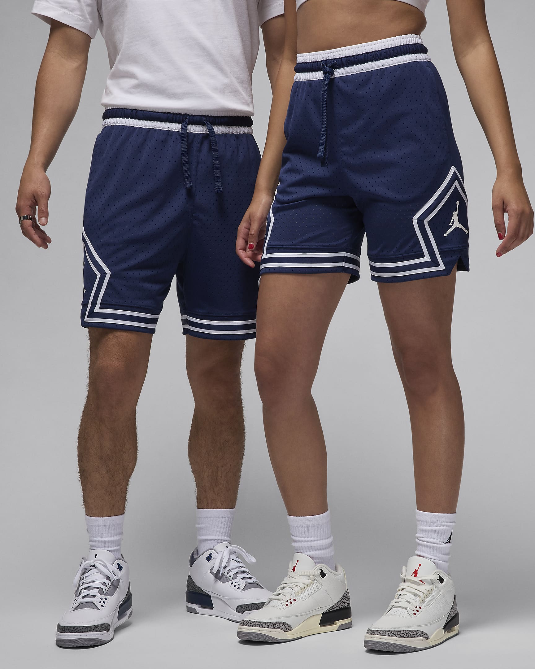 Jordan Dri-FIT Sport Diamond Shorts - Midnight Navy/White/White