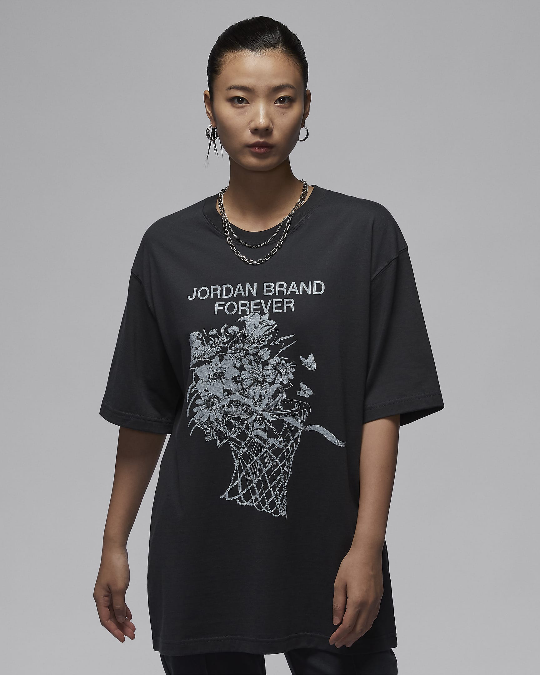 Jordan Women's Oversized Graphic T-Shirt - Off Noir