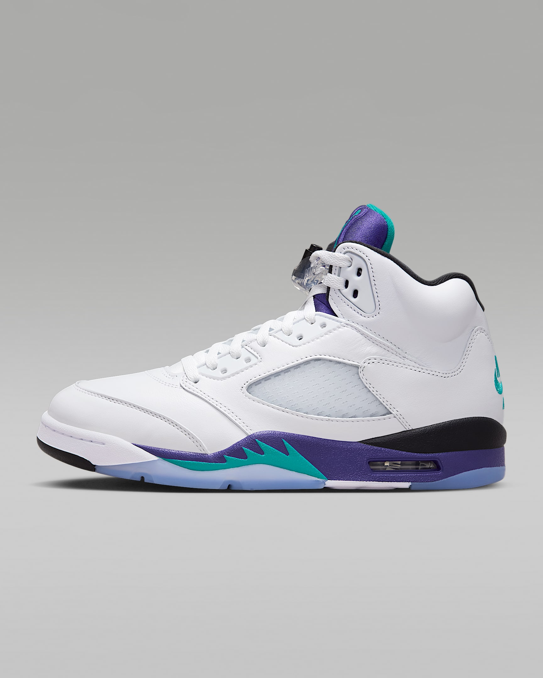 Air Jordan 5 Retro Men's Shoes - White/Grape Ice/Black/New Emerald