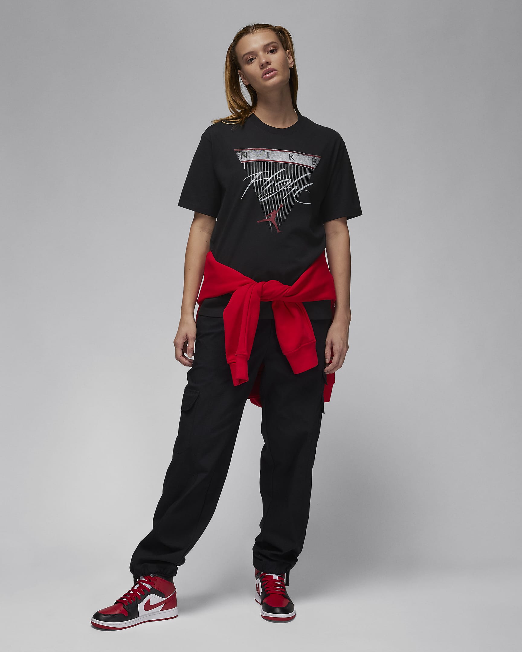 Jordan Flight Heritage Women's Graphic T-Shirt - Black/Gym Red