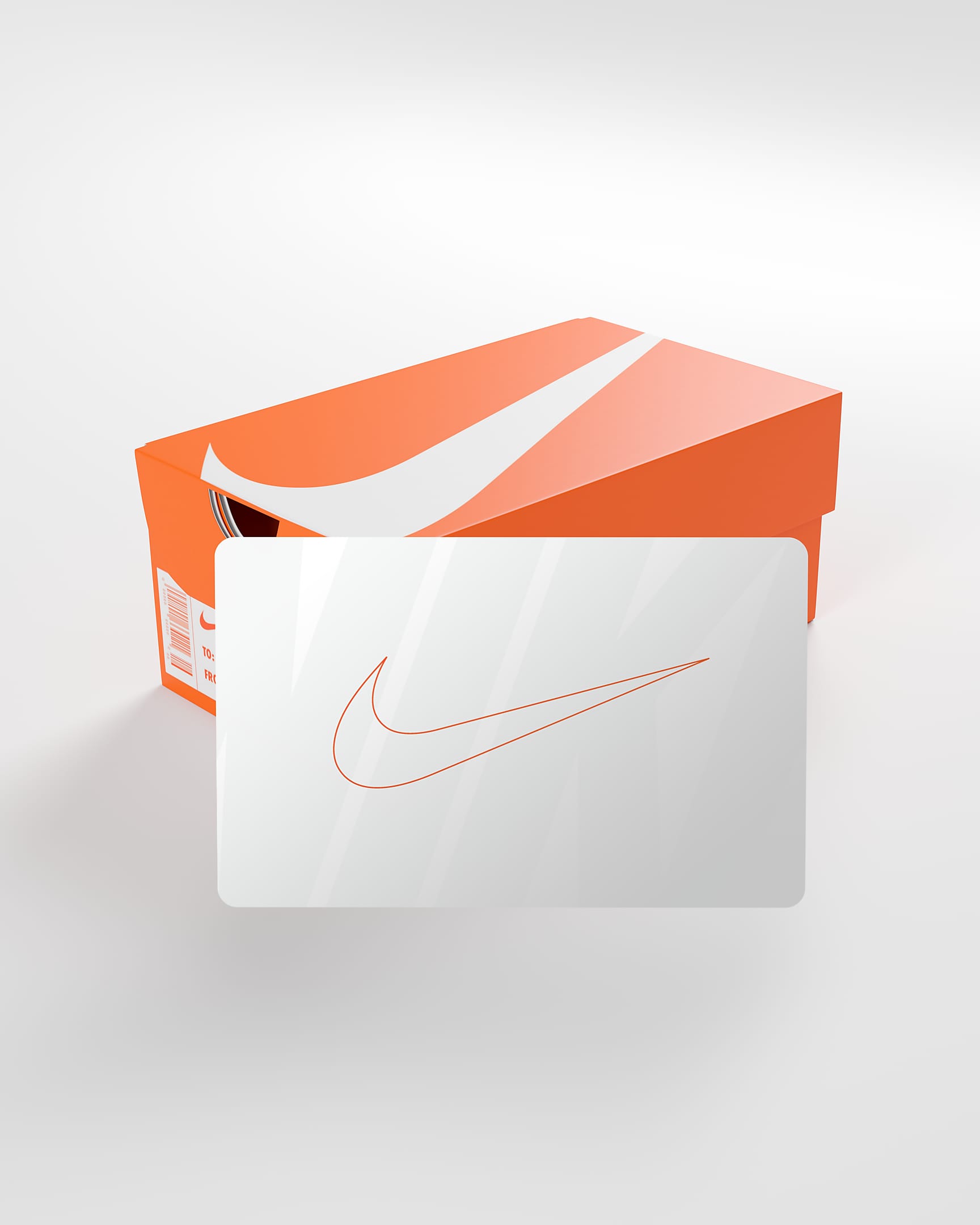 La tarjeta de regalo Nike se envía por correo en una minicaja de tenis Nike - Blanco