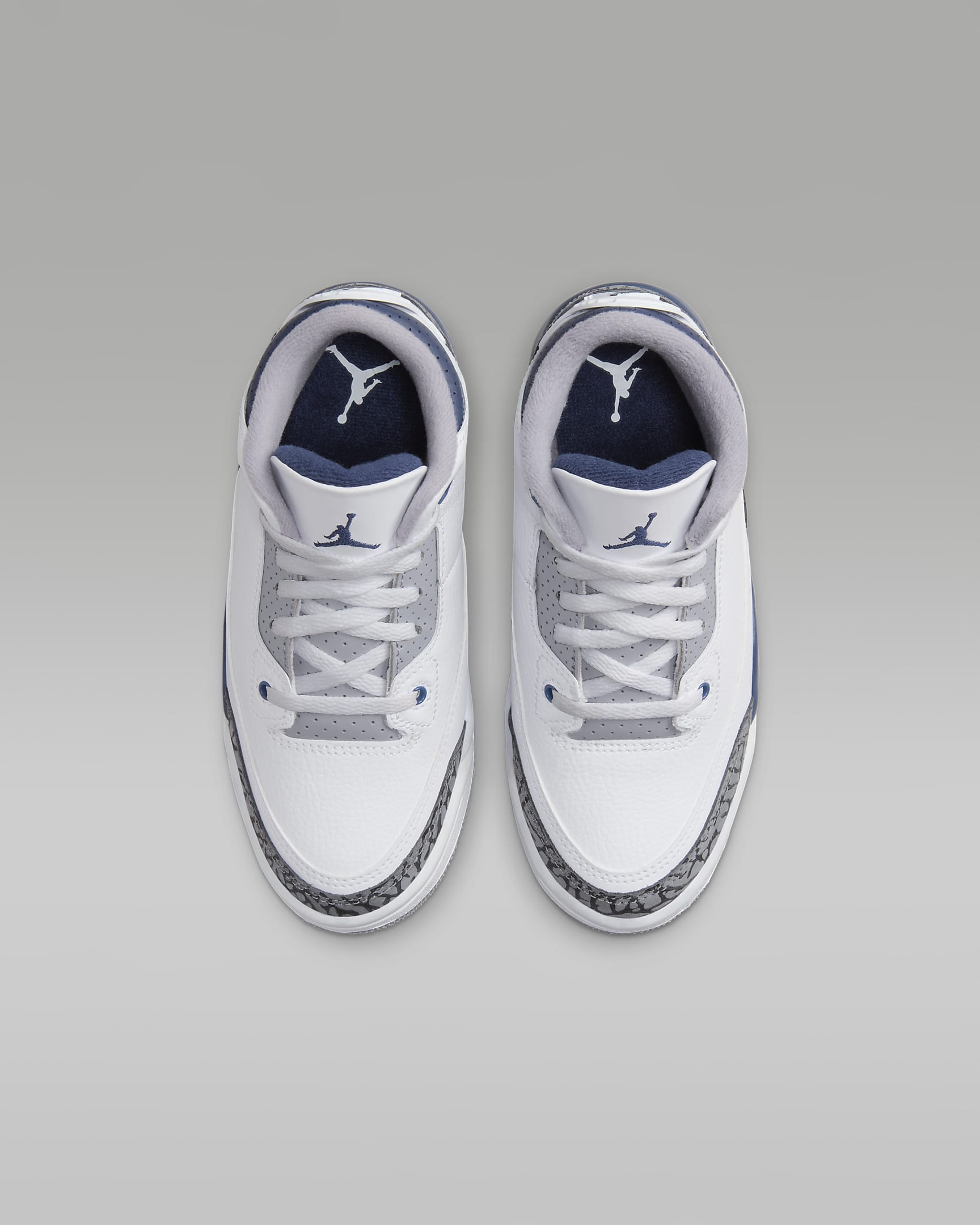 รองเท้าเด็กเล็ก Jordan 3 Retro - ขาว/Cement Grey/ดำ/Midnight Navy