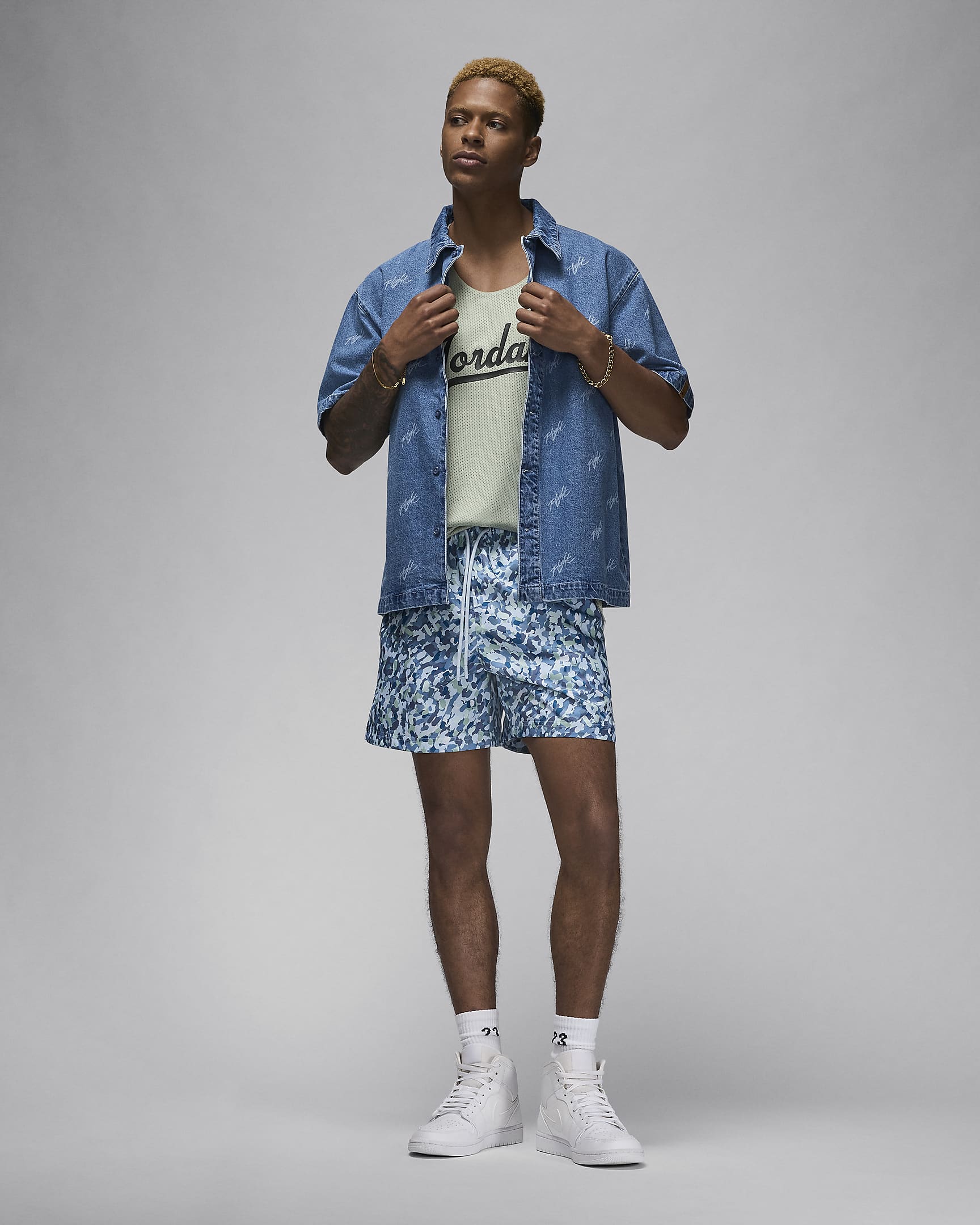 Jordan Essentials Men's Poolside Shorts - Blue Tint/White