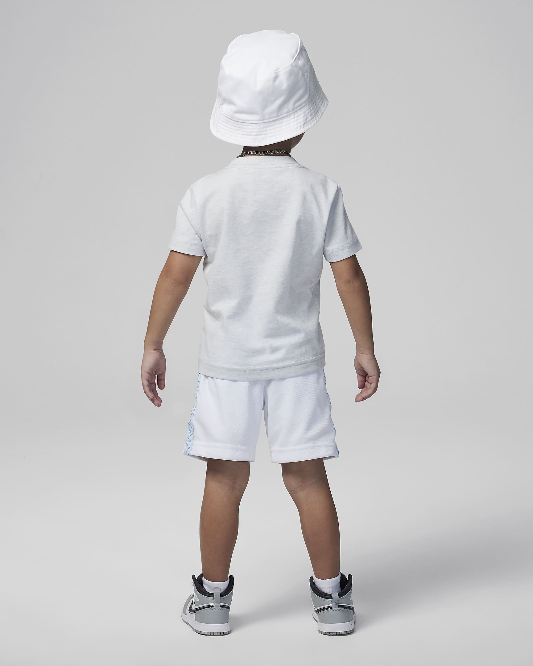 Conjunto de shorts de malla infantil Jordan MJ Flight MVP - Blanco