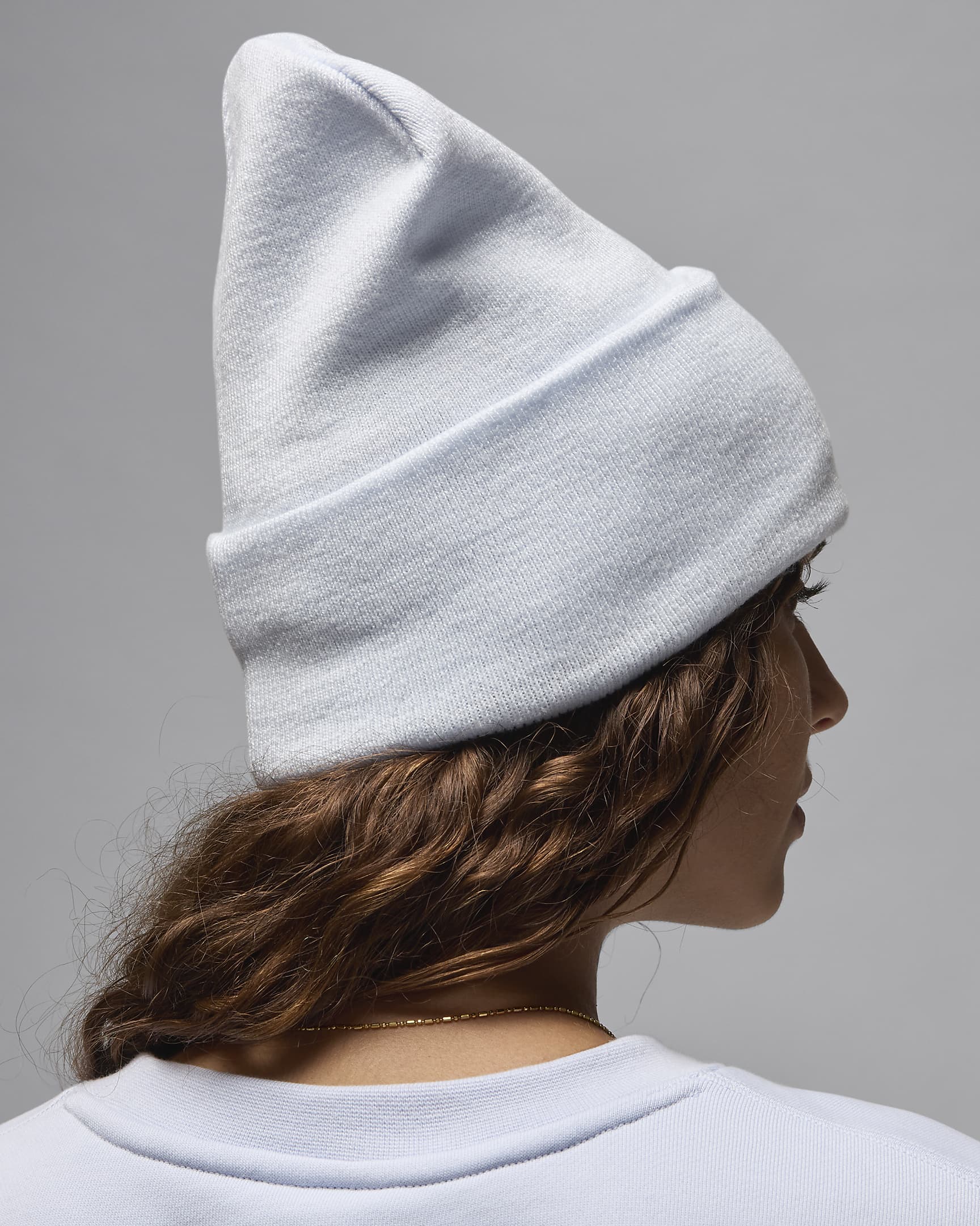 Bonnet doublé en satin Jordan Peak - Football Grey/Blanc