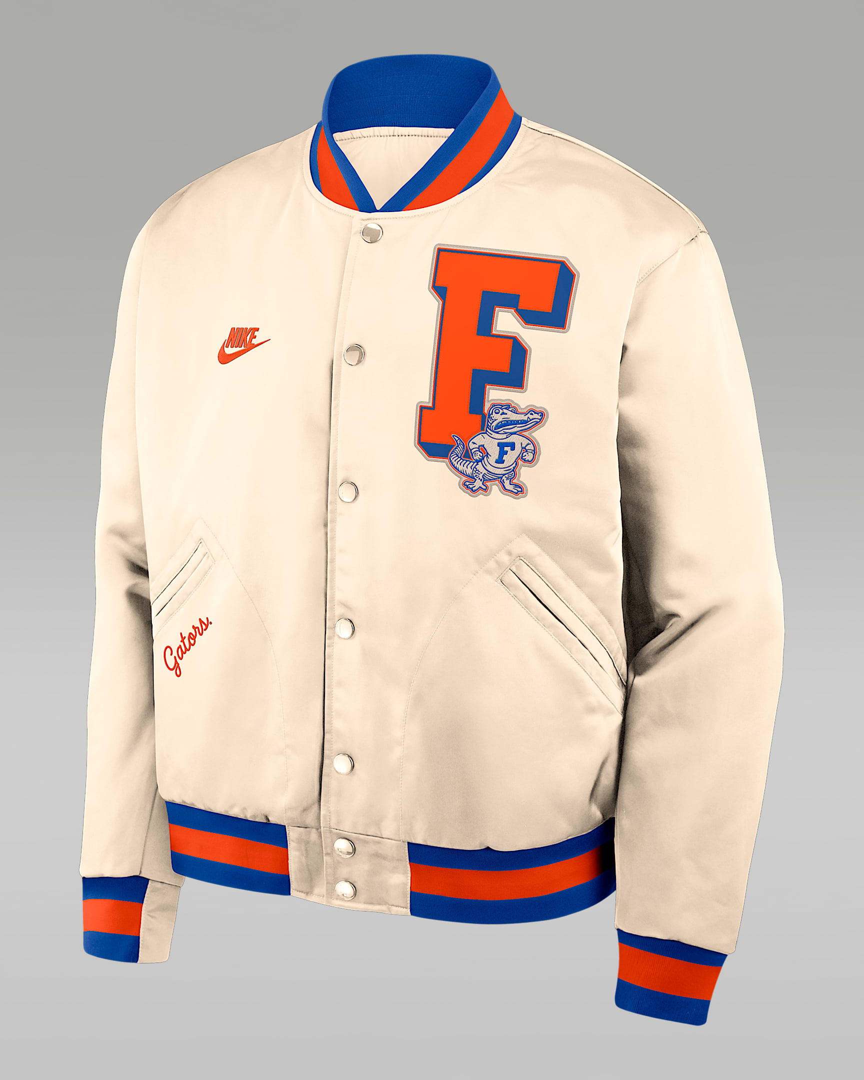 Florida Legacy Men's Nike College Full-Snap Bomber Jacket - Tan/Beige