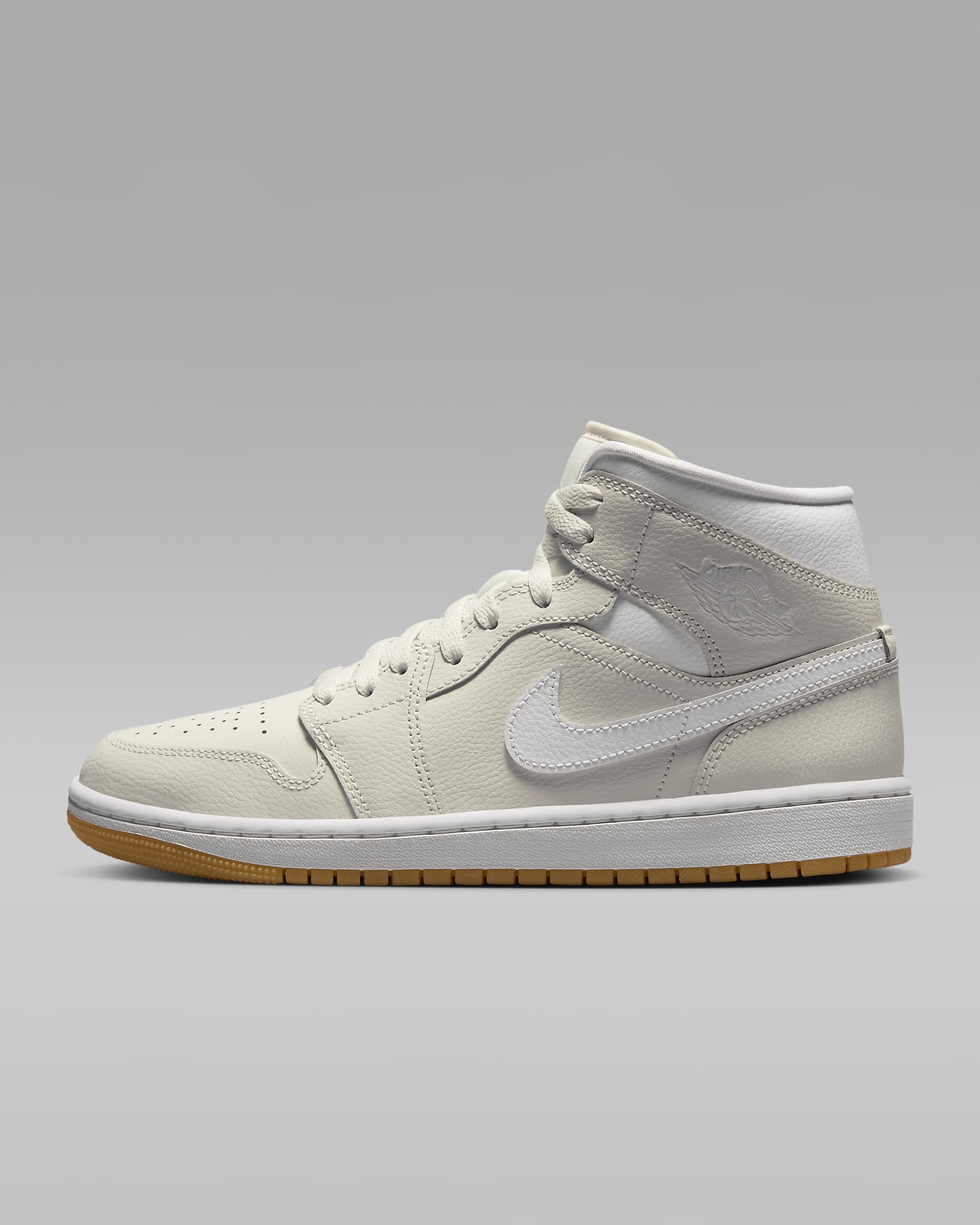 Air Jordan 1 Mid Women's Shoes - Phantom/Gum Light Brown/White