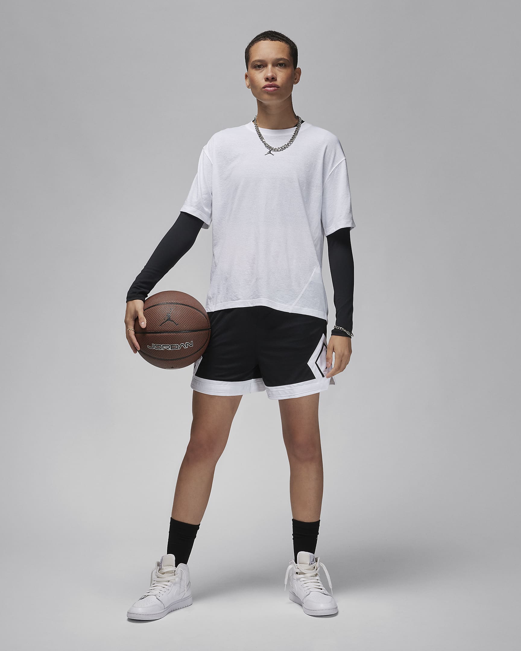 Jordan Sport Diamond Kurzarmshirt für Damen - Weiß