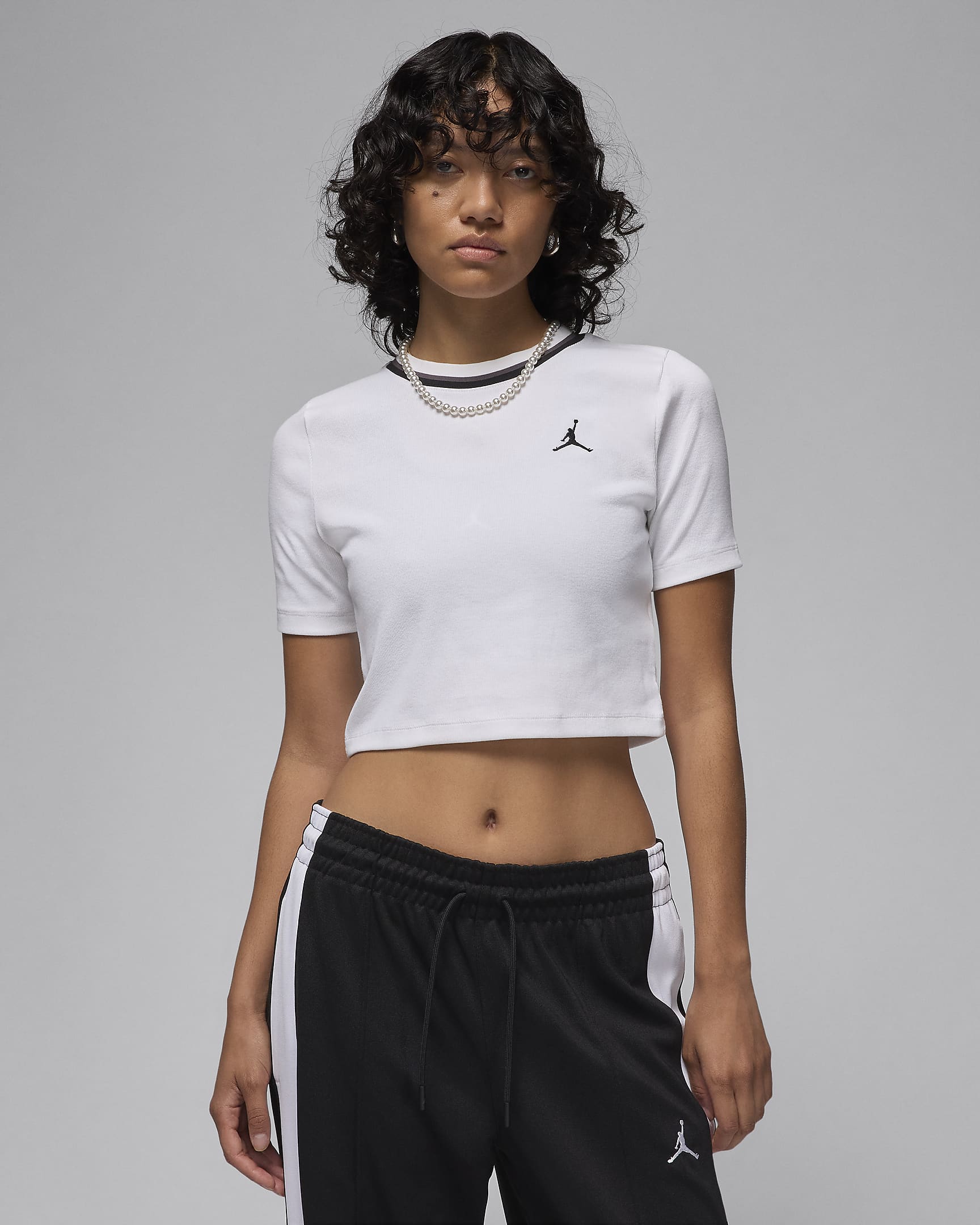 Top in maglia Jordan – Donna - Bianco/Nero