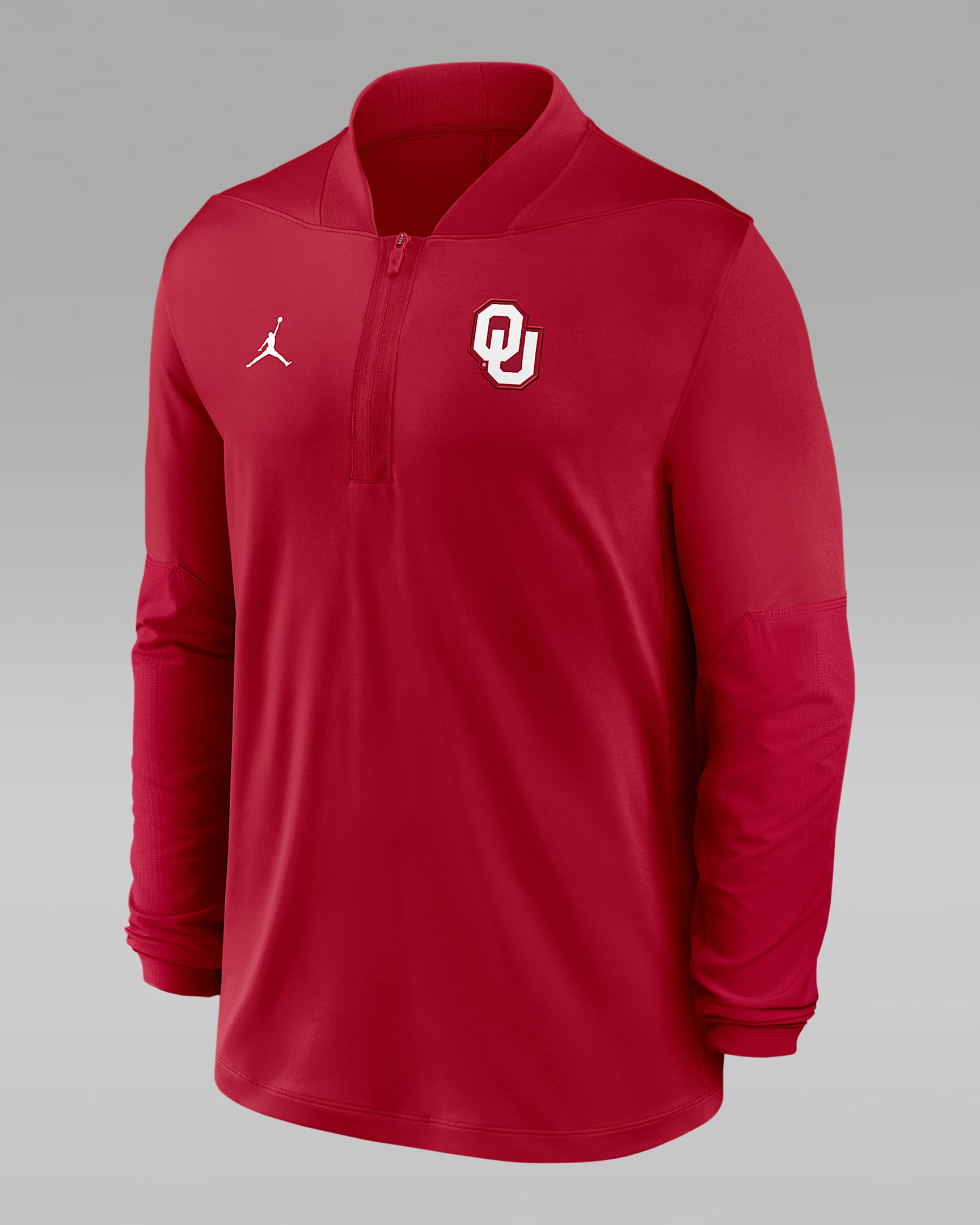 Oklahoma Men's Jordan Brand Dri-FIT College 1/2-Zip Top - Crimson
