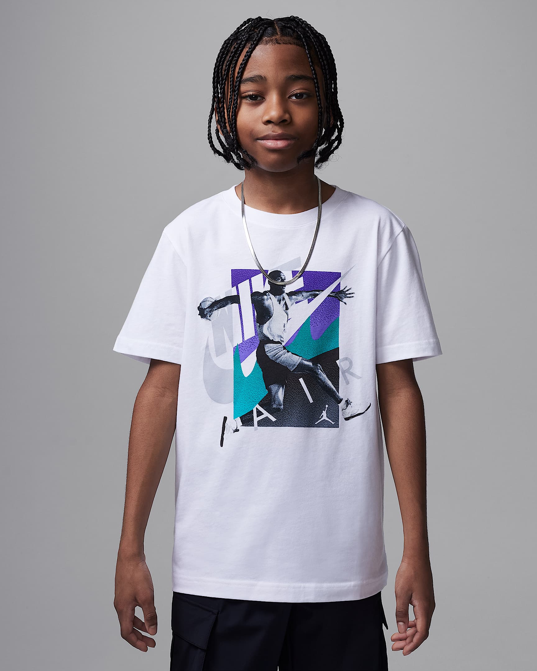 Jordan Older Kids' Air Jordan 5 Grape Escape T-Shirt - White