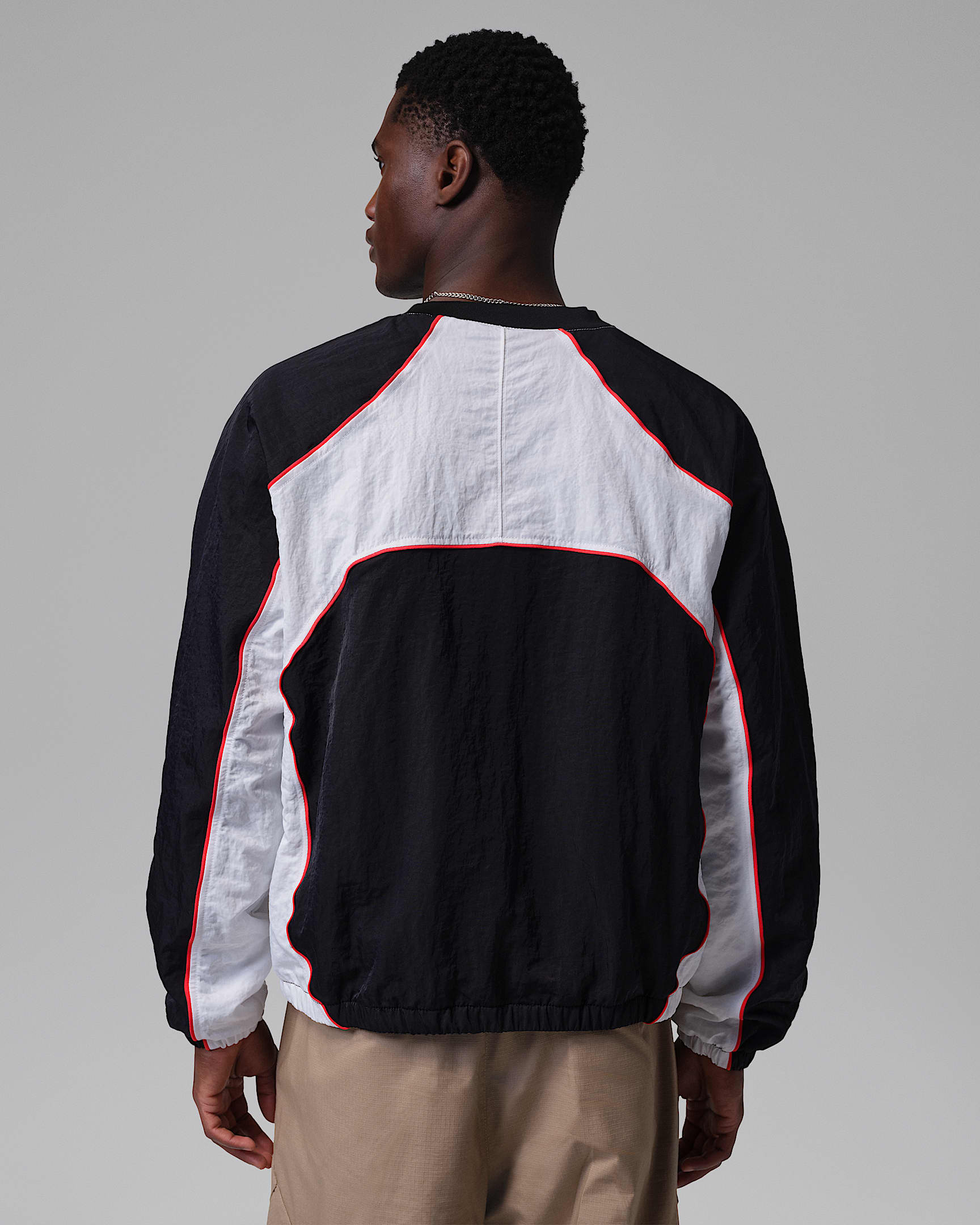 Jordan Flight Men's Long-Sleeve Warm-Up Top - Black/White/Chile Red/White