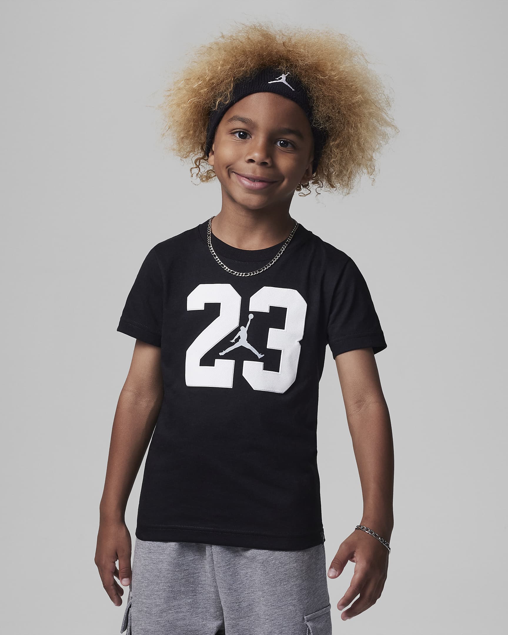 Jordan MJ Iconic Logo Tee Little Kids T-Shirt - Black