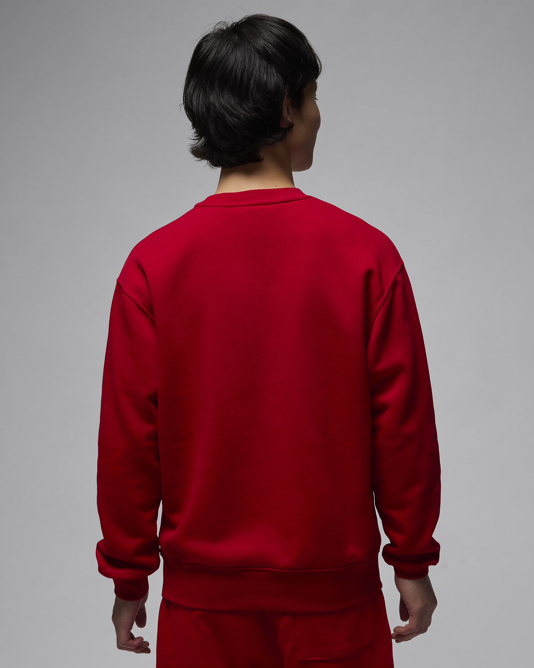 Jordan Brooklyn Fleece sweatshirt met ronde hals voor heren - Gym Red/Wit